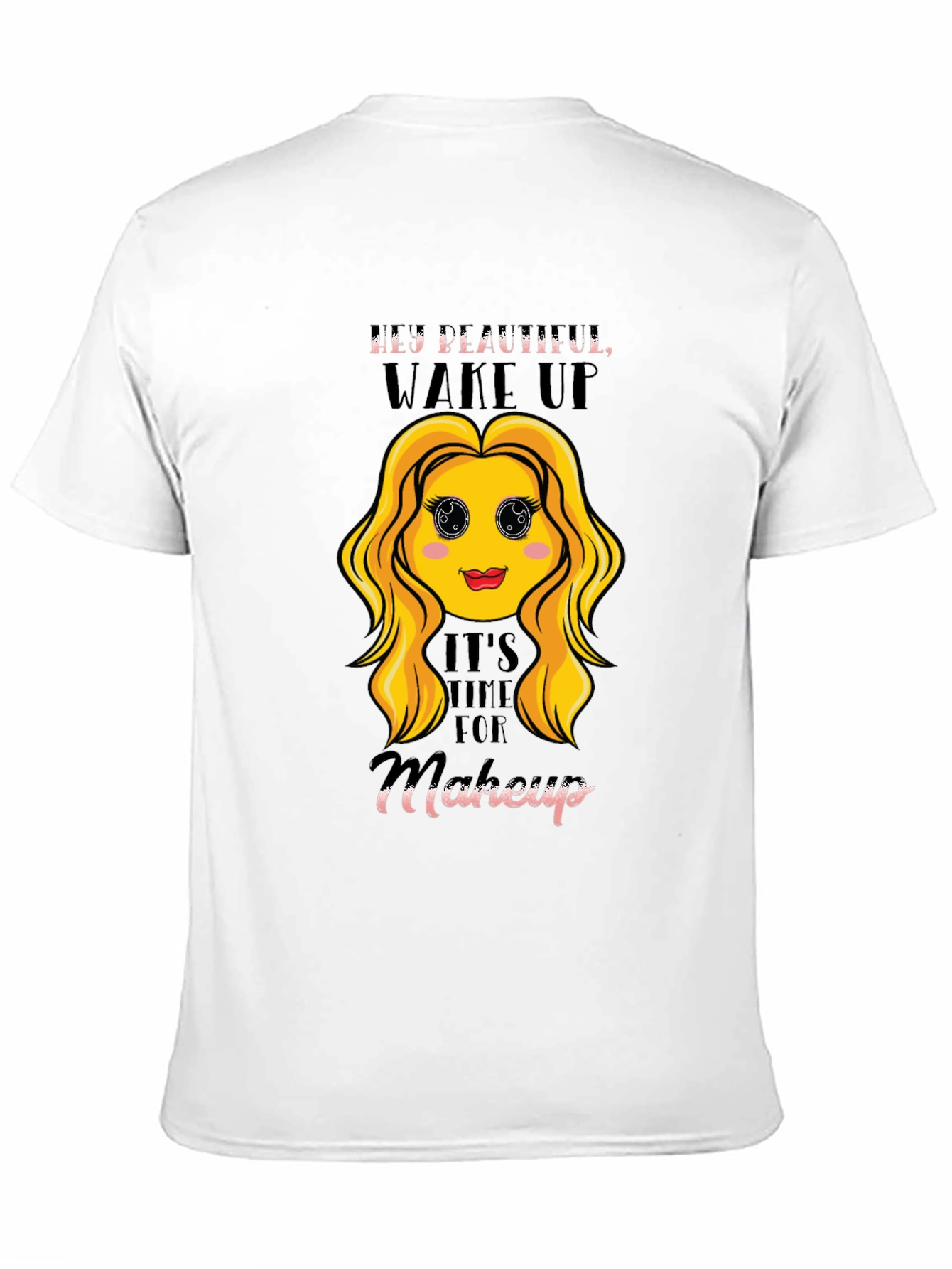 Black Hey Beautiful Wake Up T-Shirt - Makeup Time! view 11