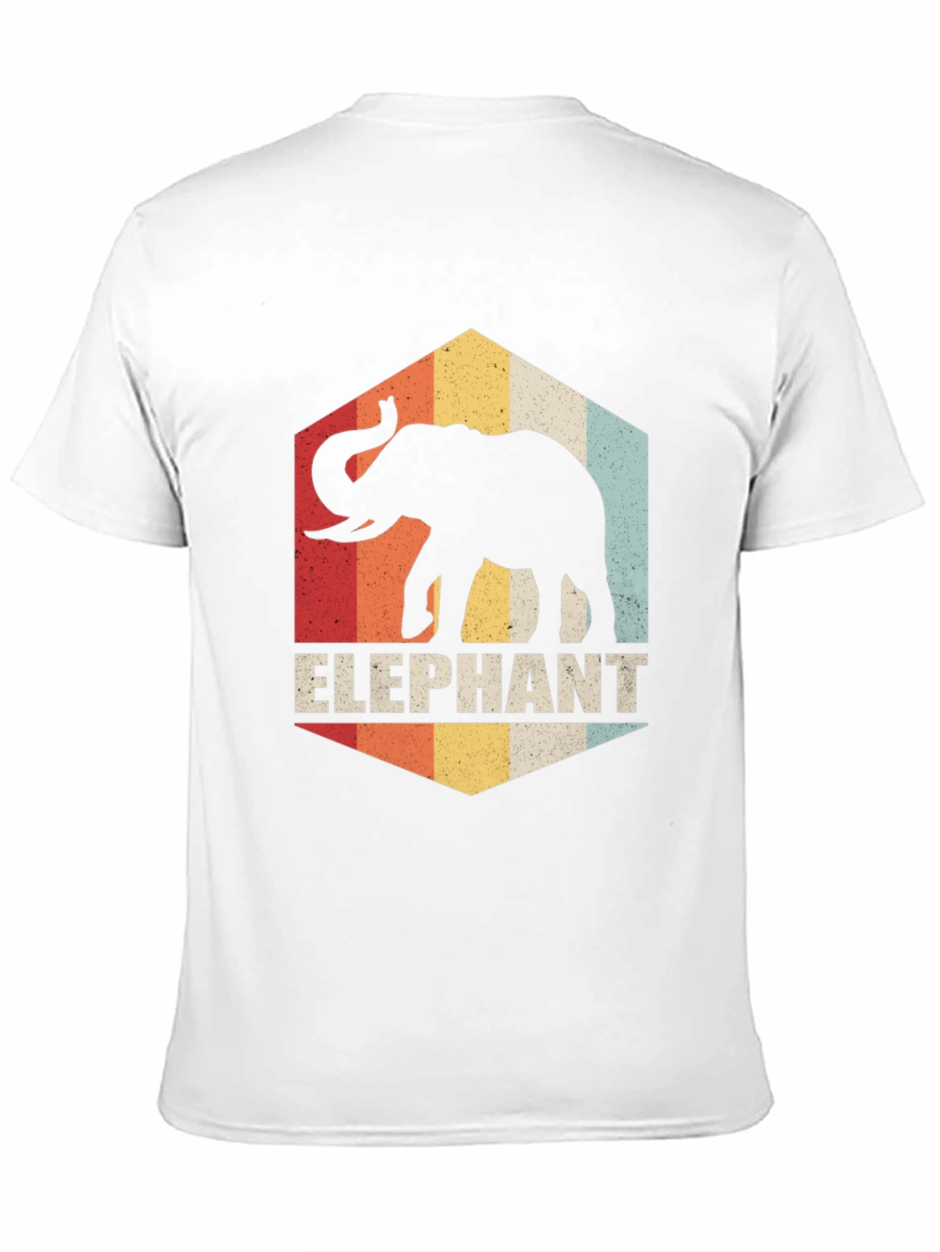 Black Retro Elephant Graphic Tee - Vintage Style Comfort view 11