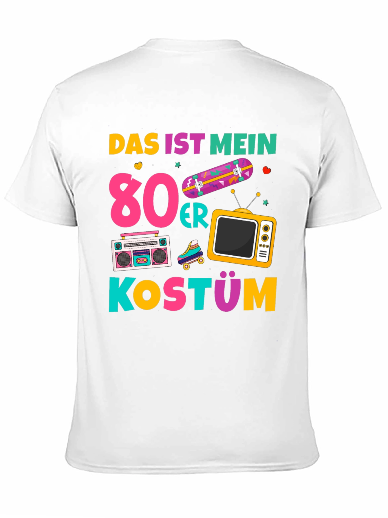 Black 80s Costume T-Shirt - Retro Style view 11