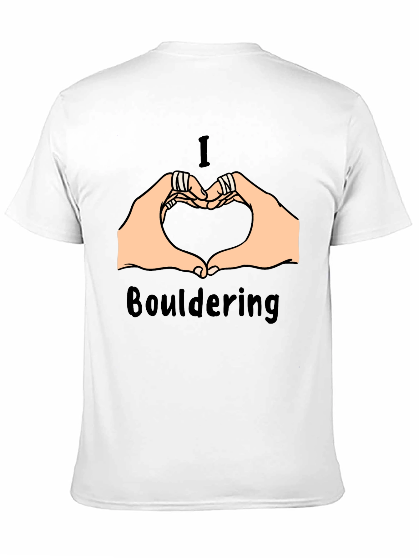 Black I Love Bouldering Heart Hands Graphic Tee view 11