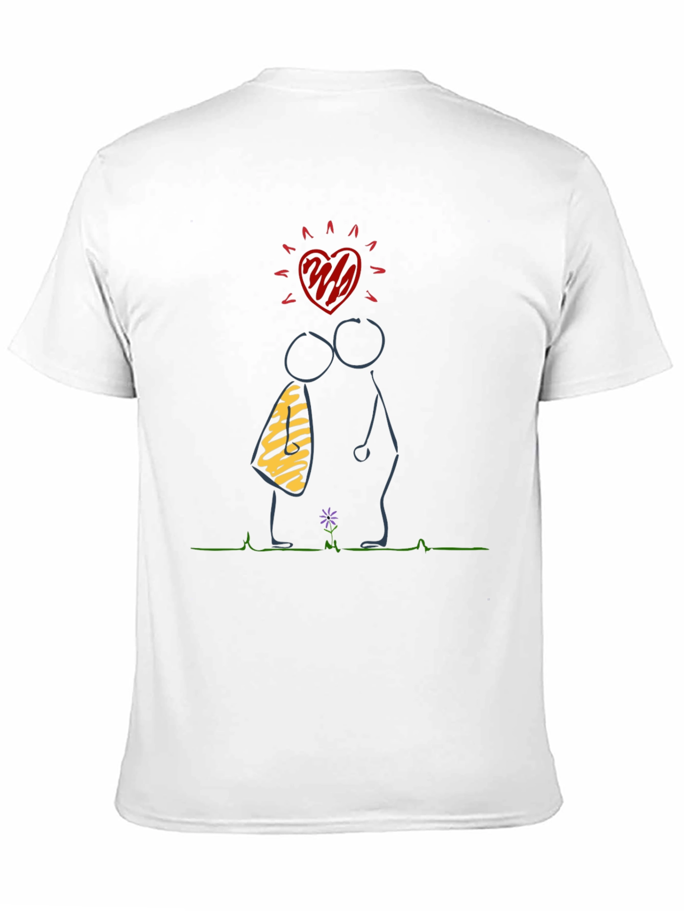 Black Stick Figure Love T-Shirt - Black view 11