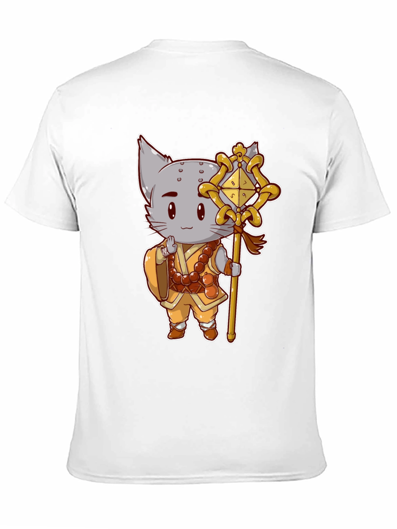 Black Monk Cat T-Shirt - Cute Anime Style view 11