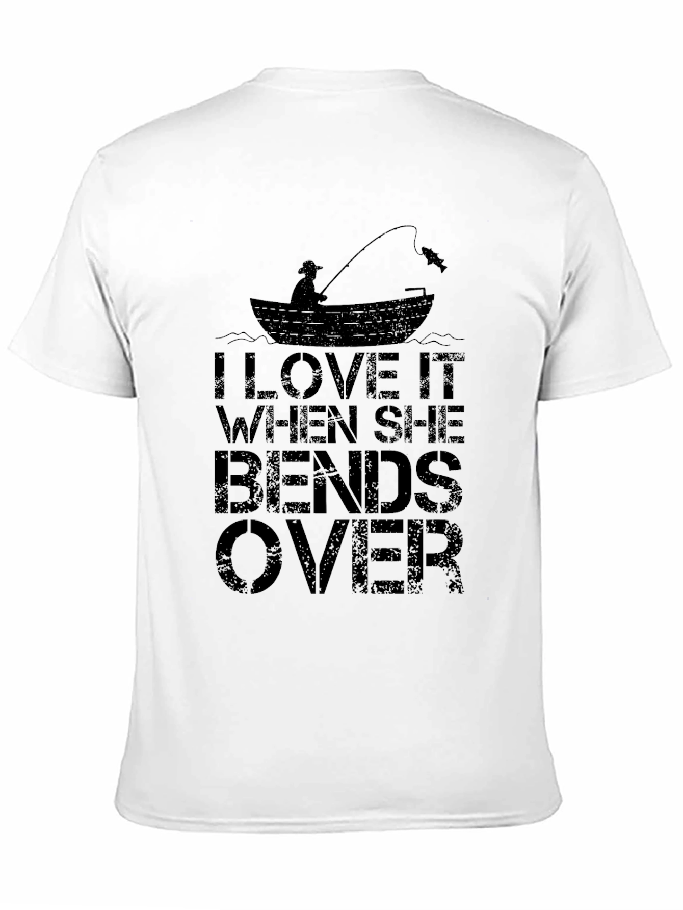 Black Fishing Humor Graphic Tee - Bends Over view 11