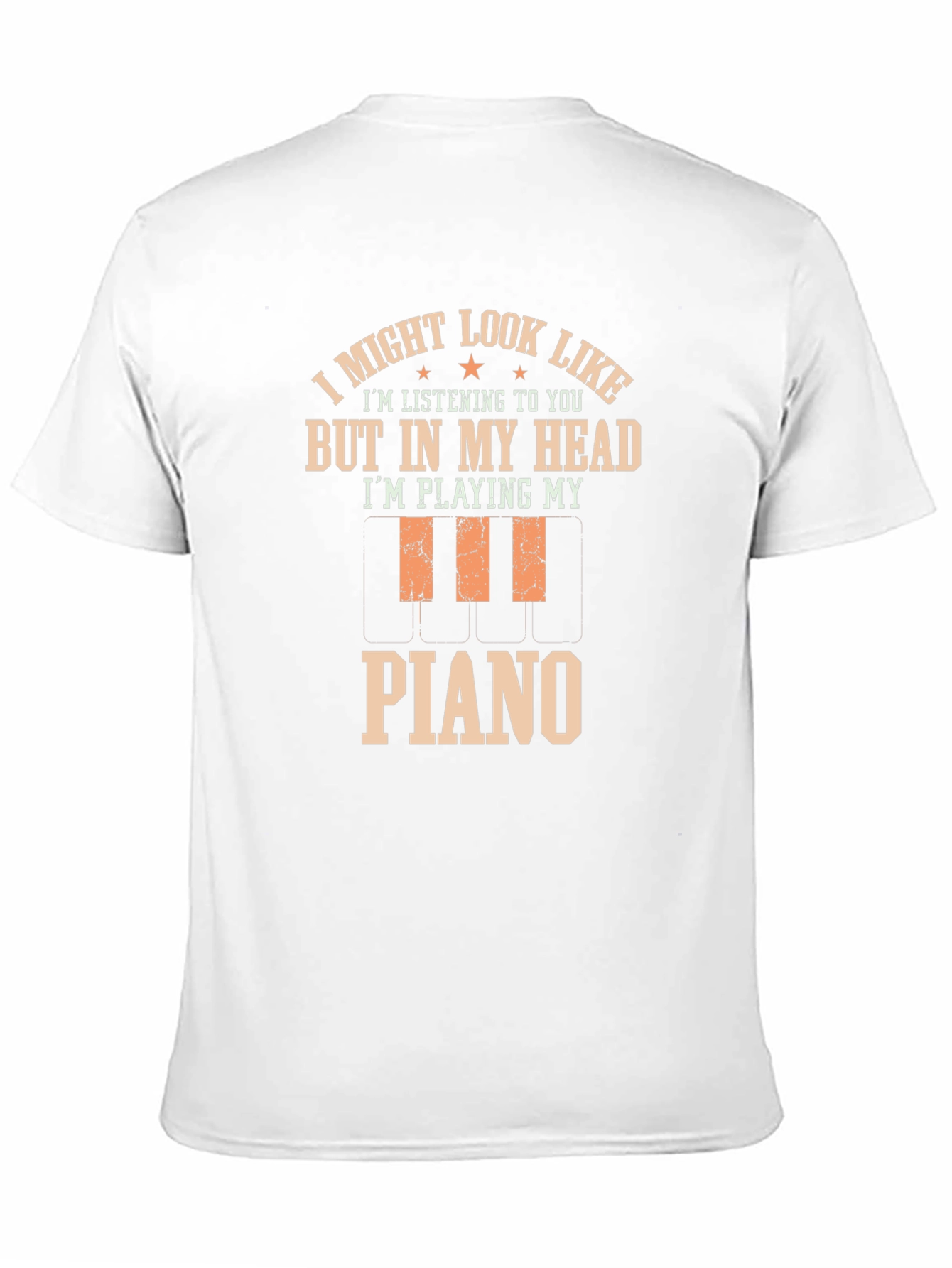 Black Funny Piano Player T-Shirt - In My Head view 11