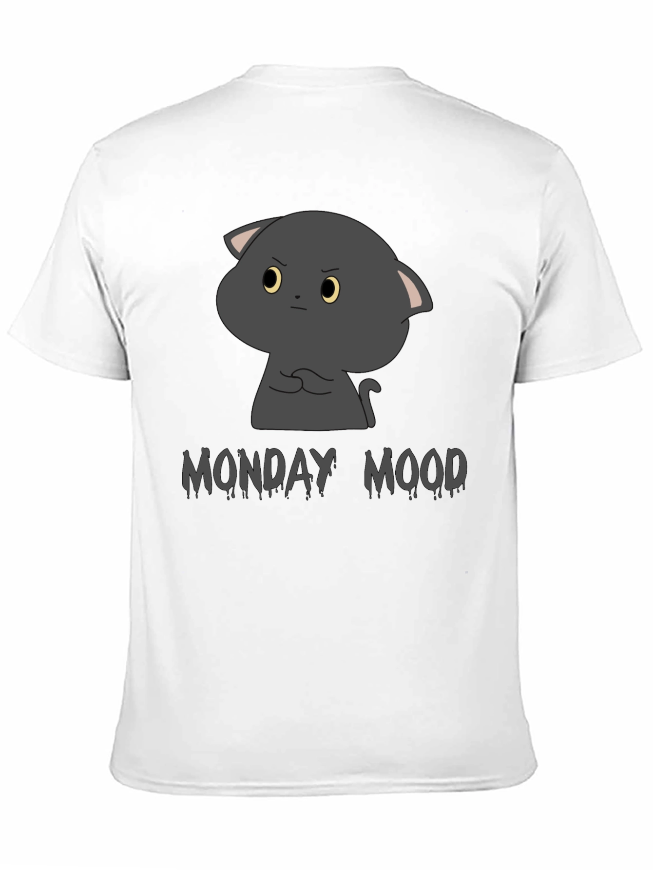 Black Monday Mood Grumpy Cat Black T-Shirt view 11