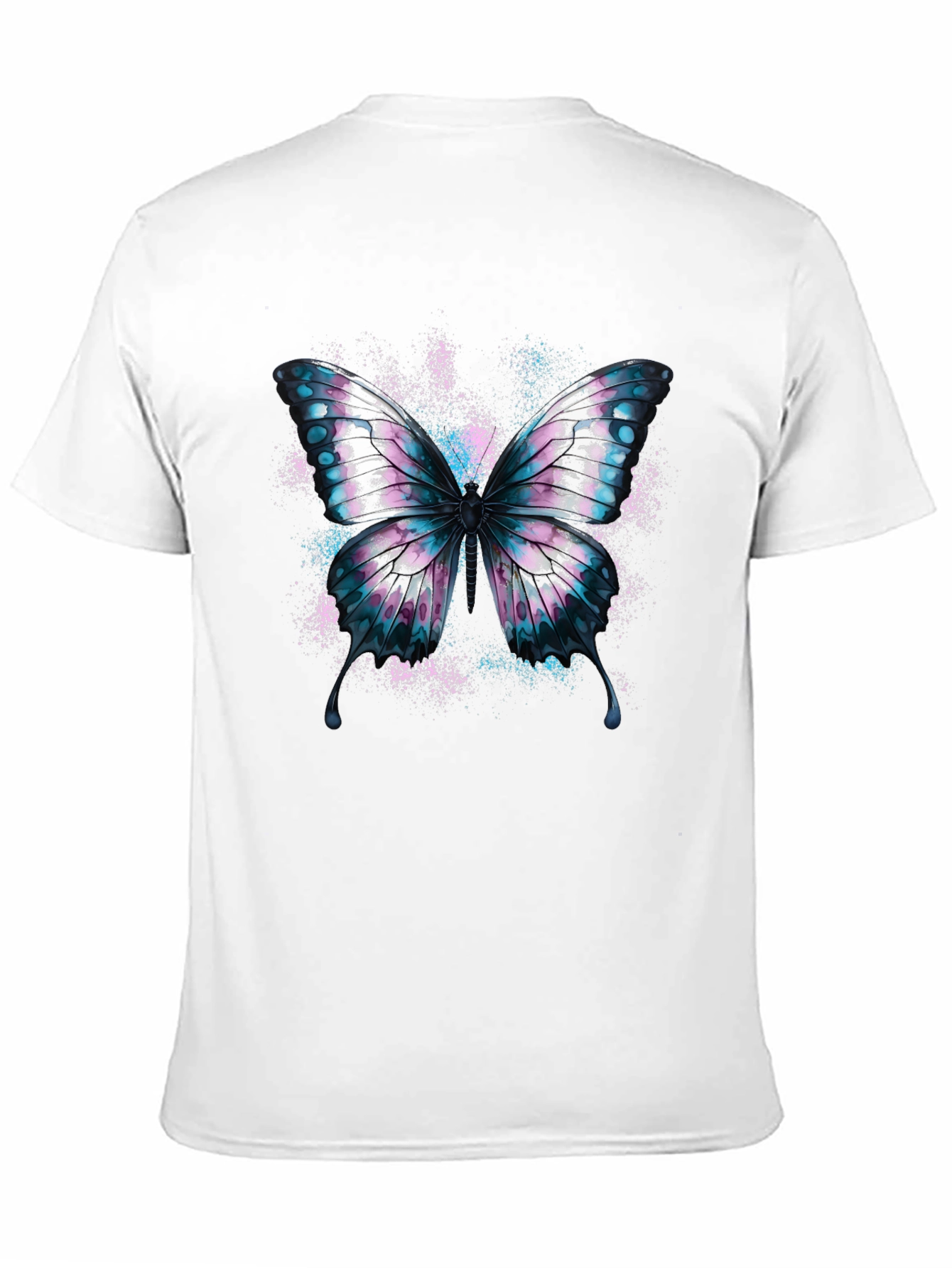 Black Butterfly Graphic Black Cotton T-Shirt view 11