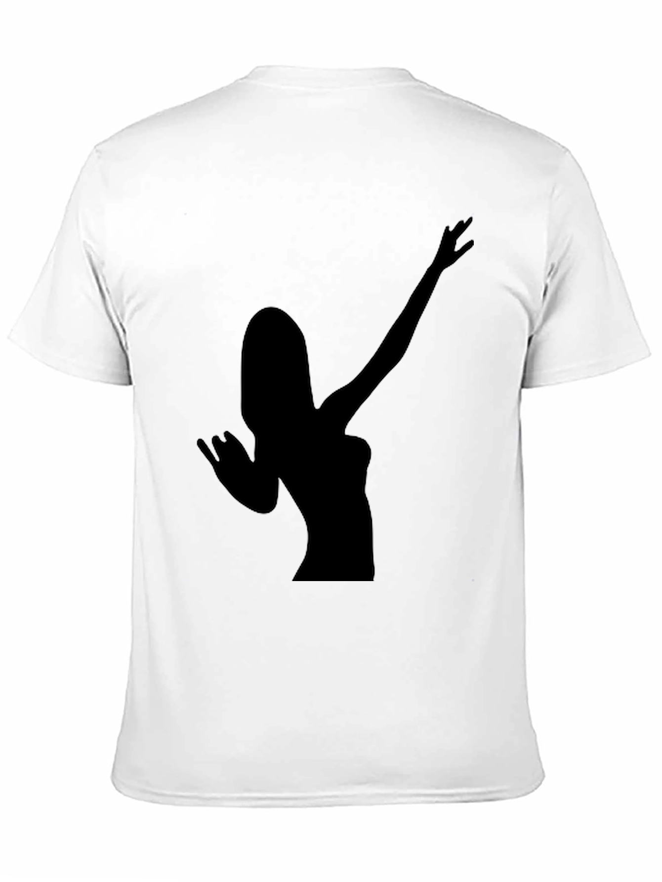 Black Silhouette Woman Gesture Black T-Shirt view 11