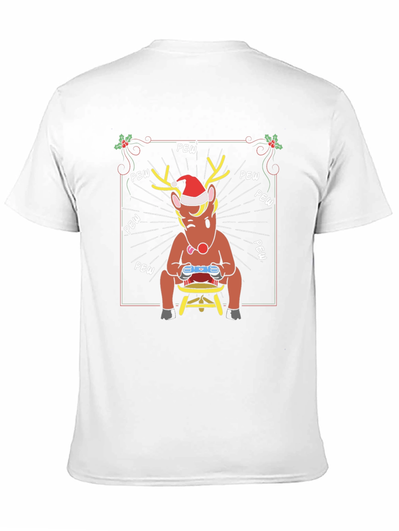 Black Funny Gaming Reindeer Christmas T-Shirt view 11