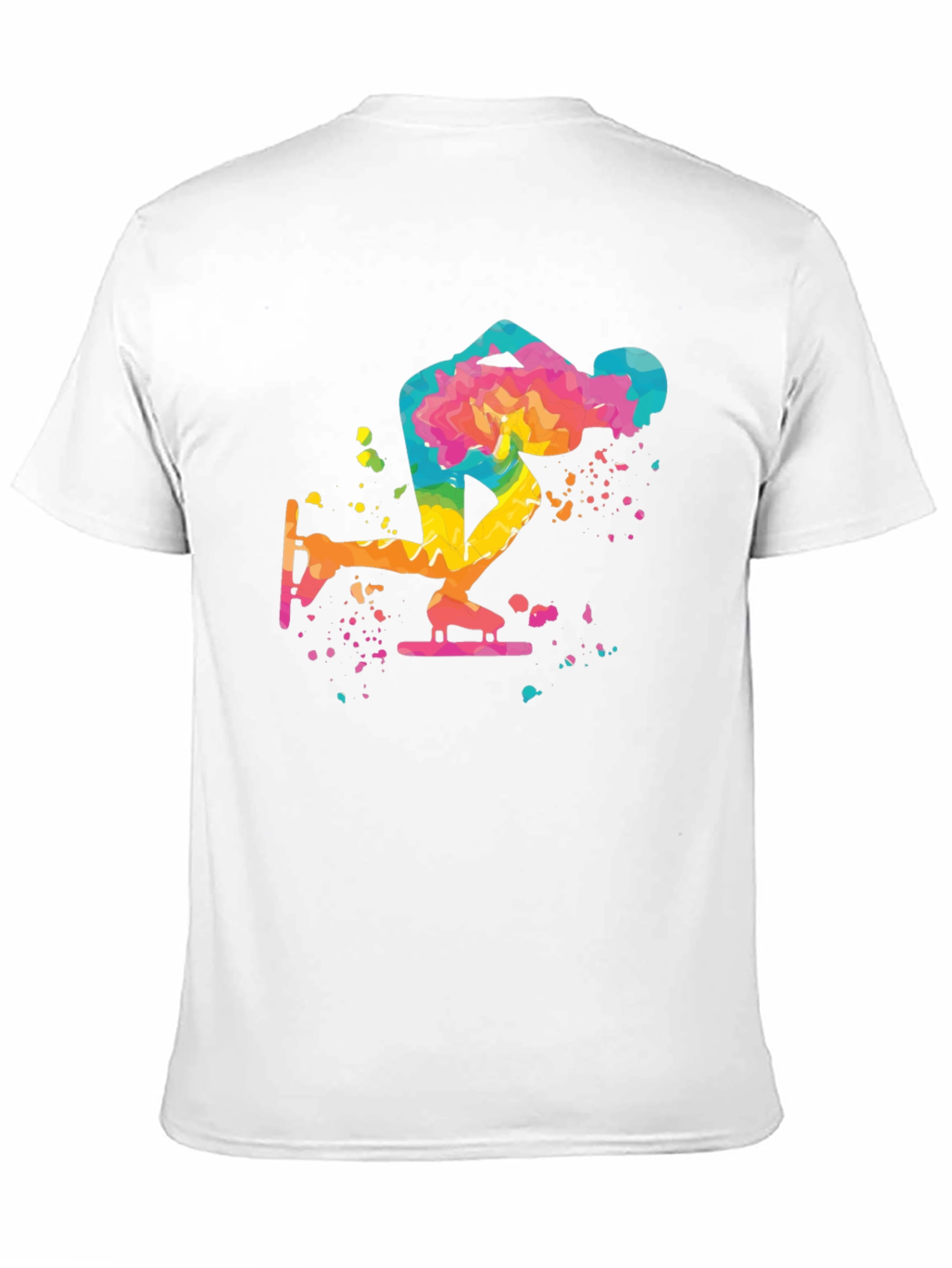 Black Speed Skating T-Shirt - Colorful Design view 11