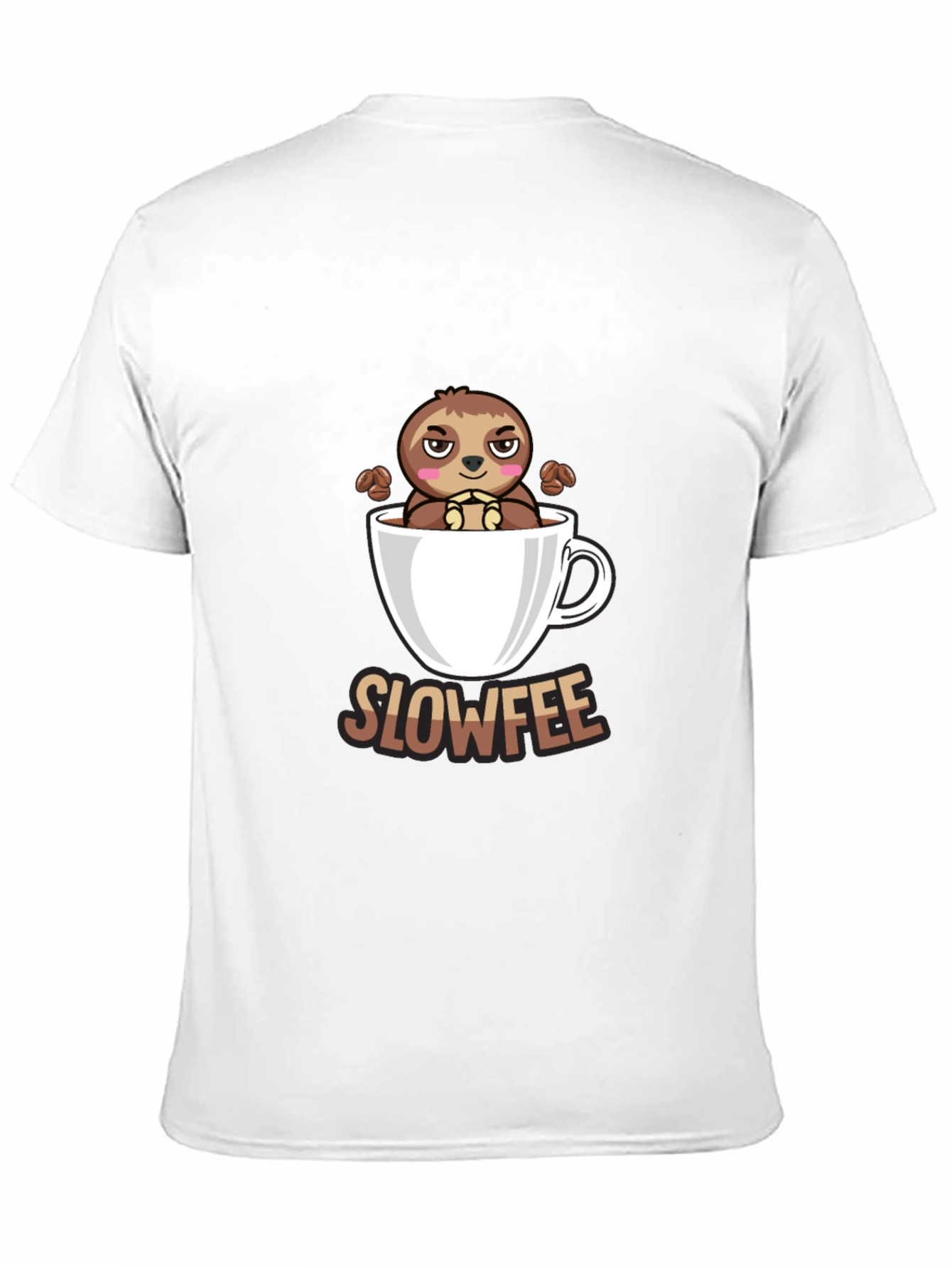 Black Slowfee Sloth Coffee Cup T-Shirt - Funny Cute Tee view 11