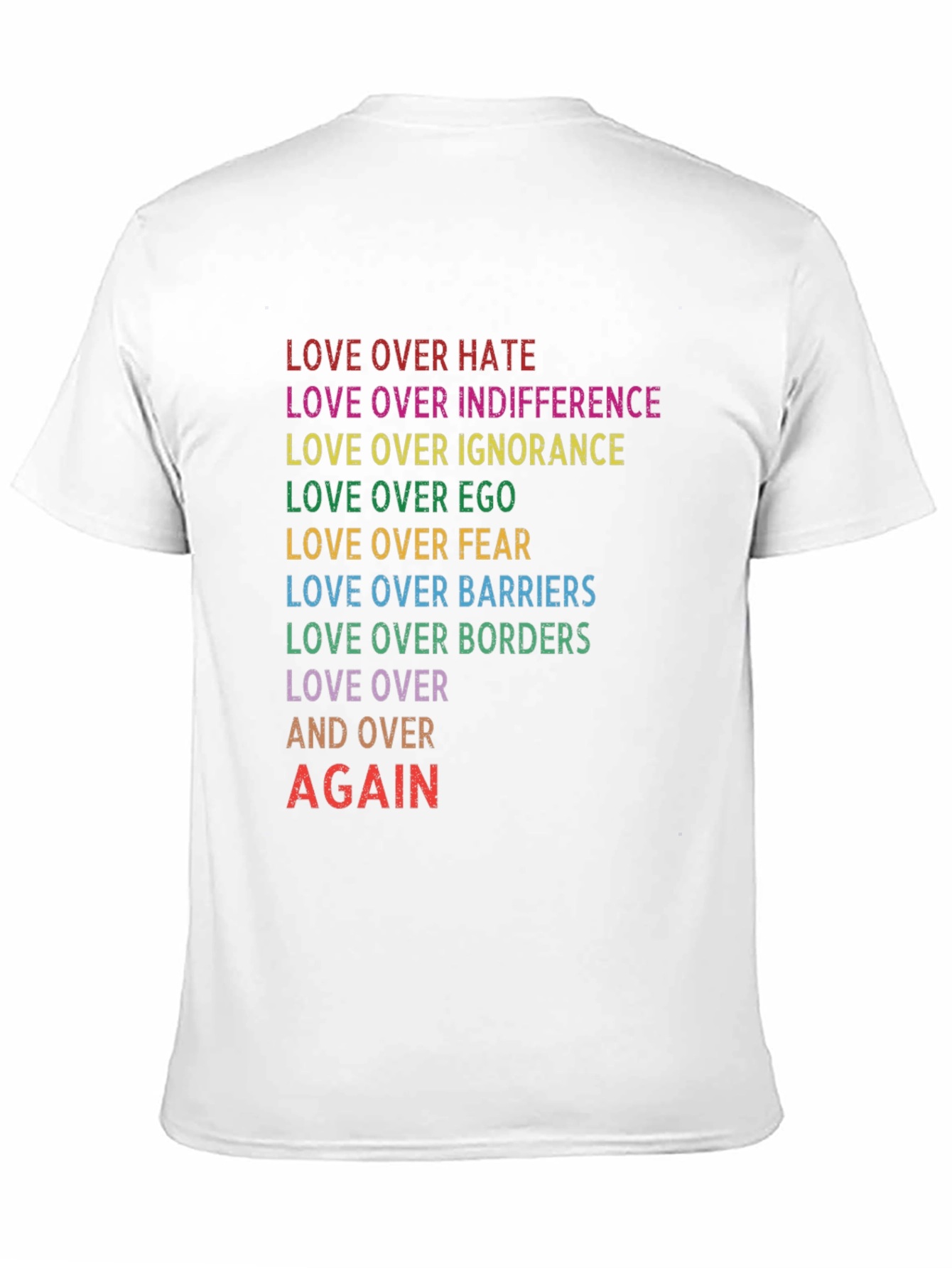 Black Love Over All Rainbow Text T-Shirt view 11