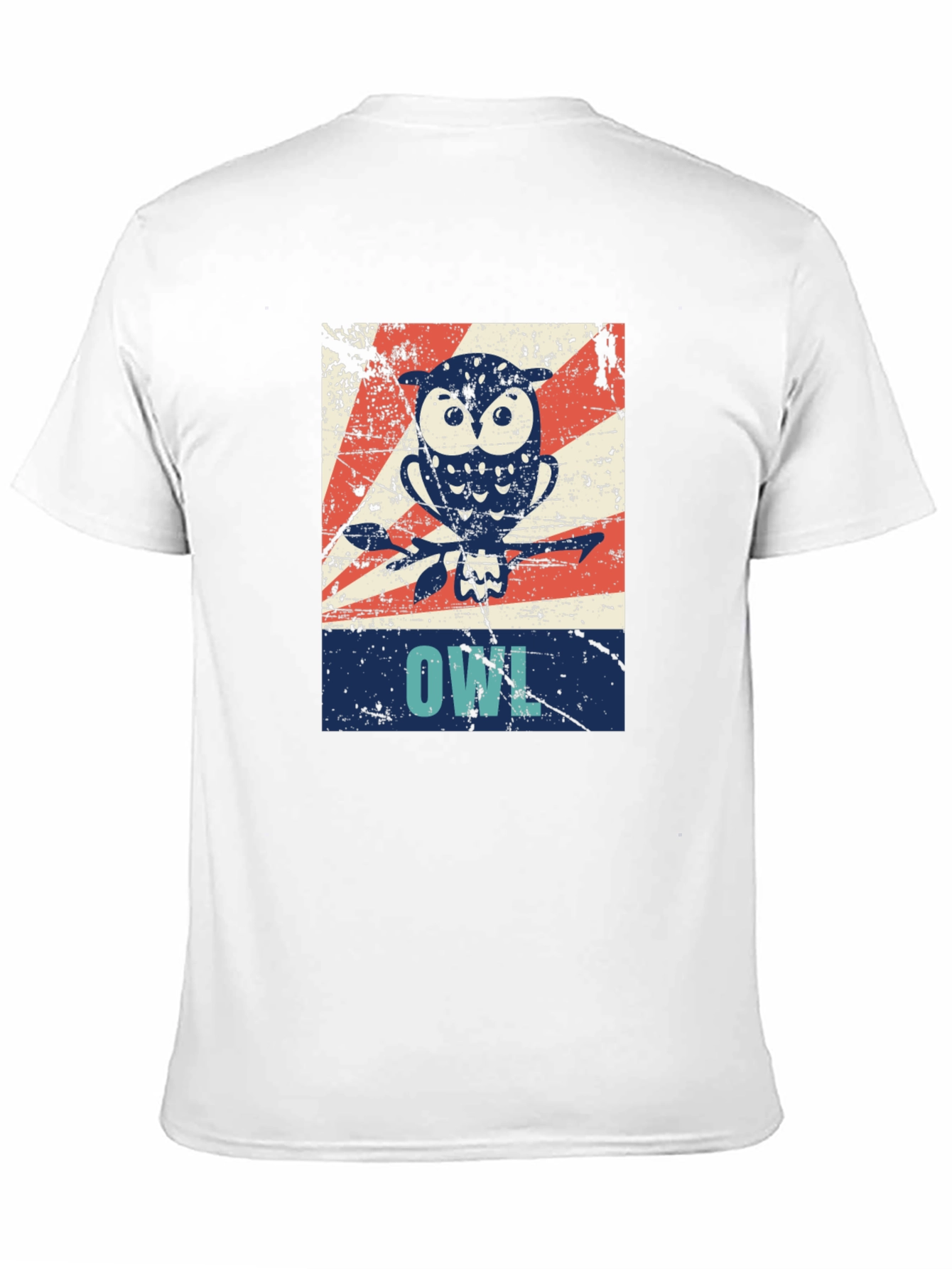 Black Vintage Owl Graphic Tee - Unisex Black T-Shirt view 11