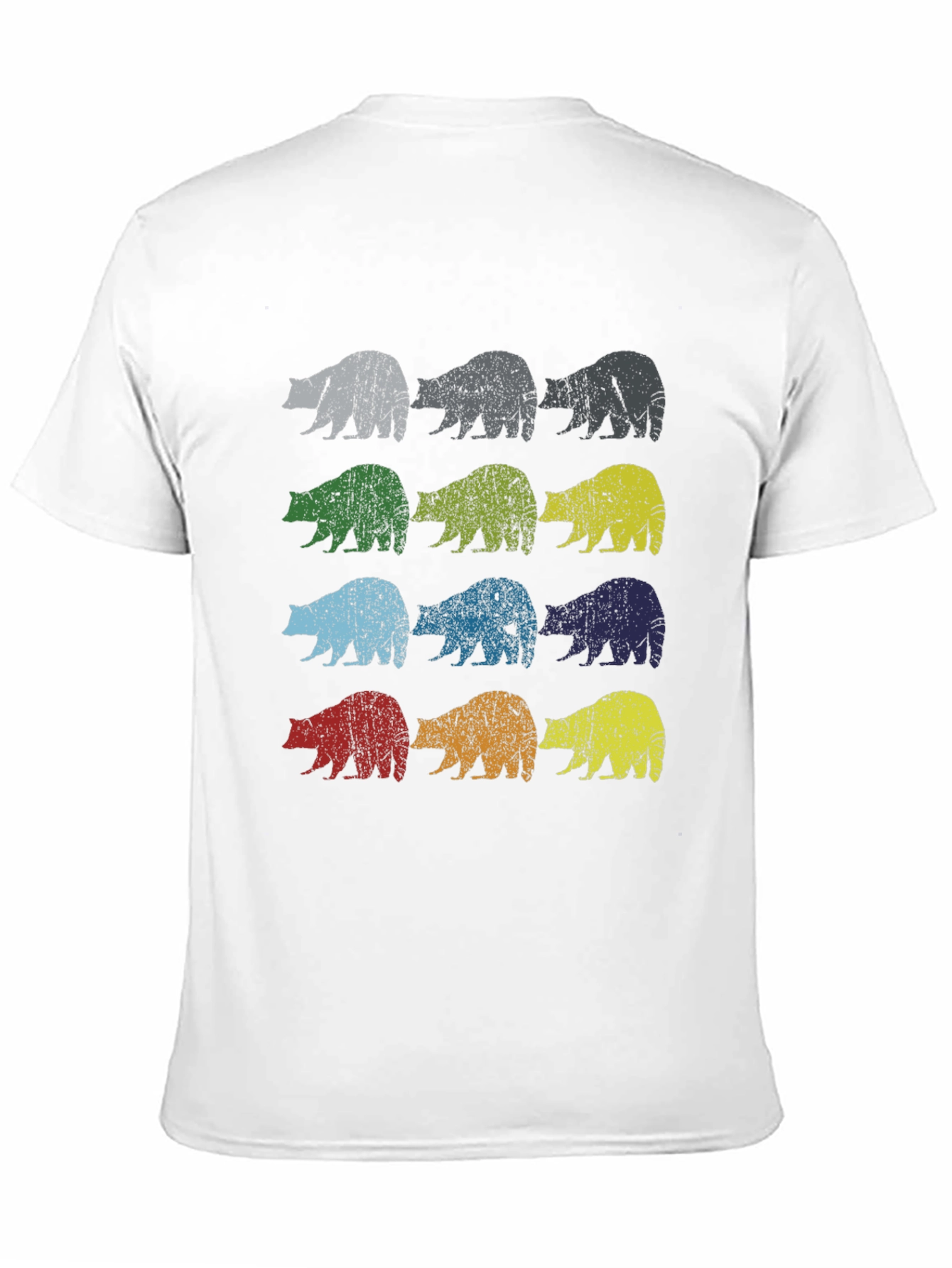 Black Retro Bear Graphic Tee - Black Cotton Casual Shirt view 11