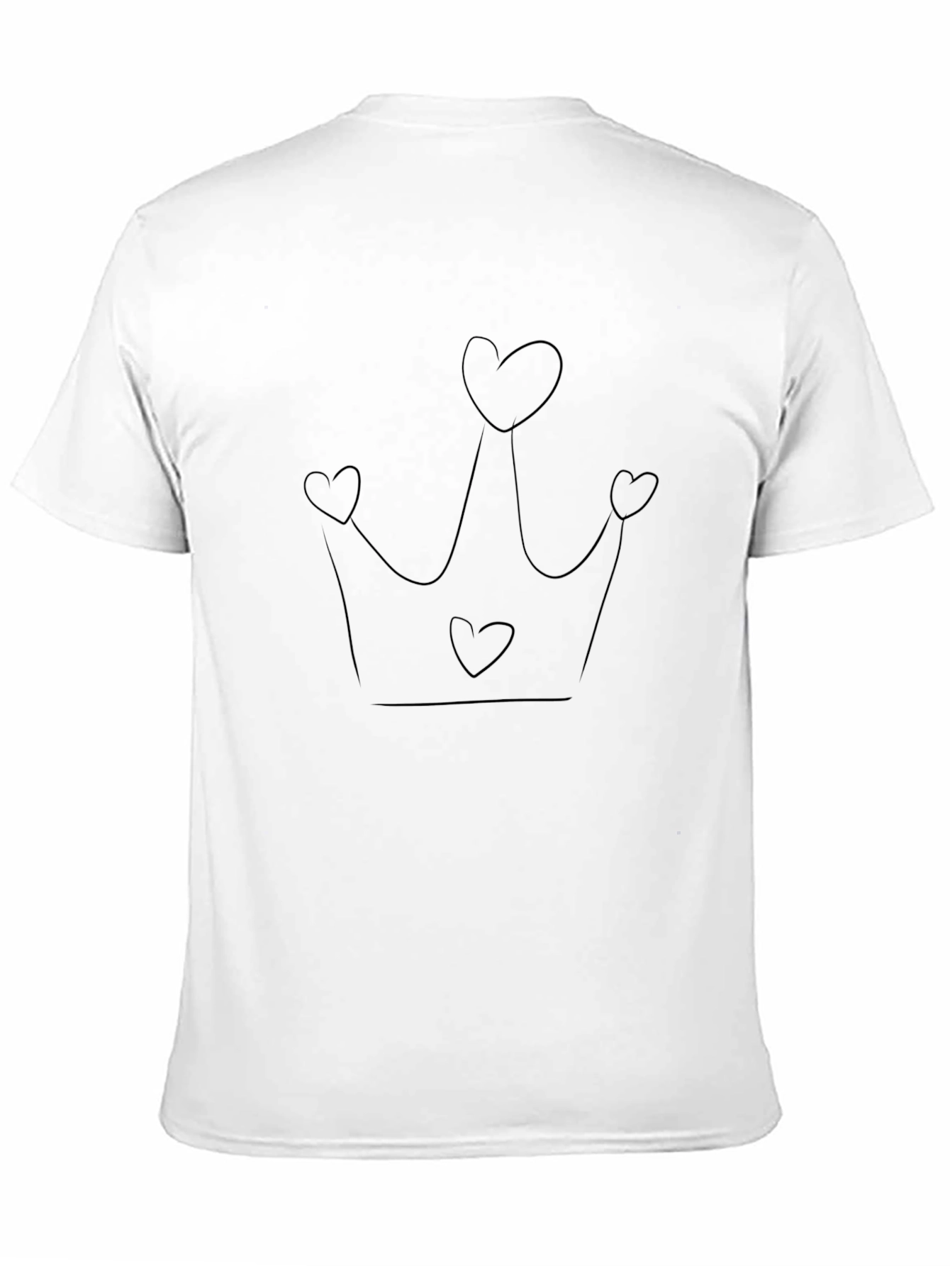 Black Heart Crown Tee - Black Cotton Casual Wear view 11