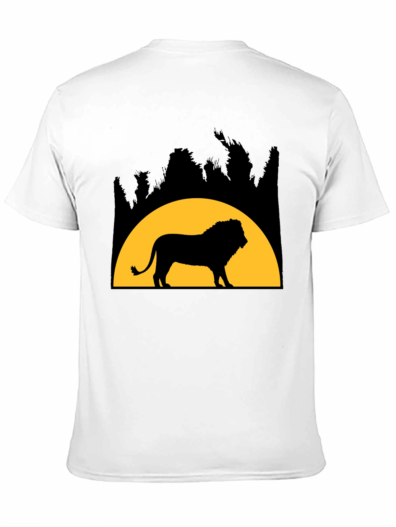 Black Lion Silhouette Graphic Tee - Black Cotton Blend view 11