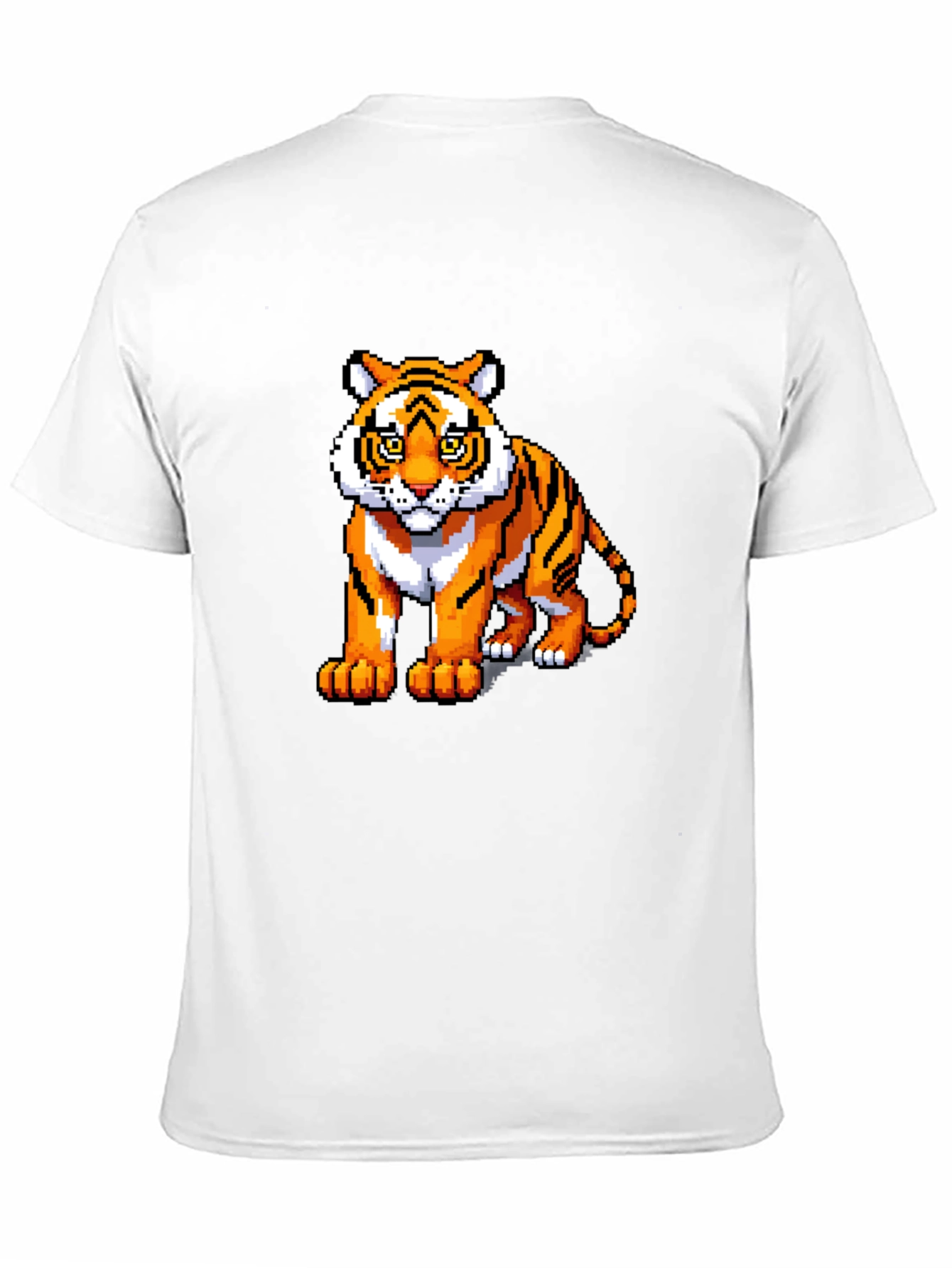 Black Pixel Tiger Graphic Tee - Black Cotton Shirt view 11