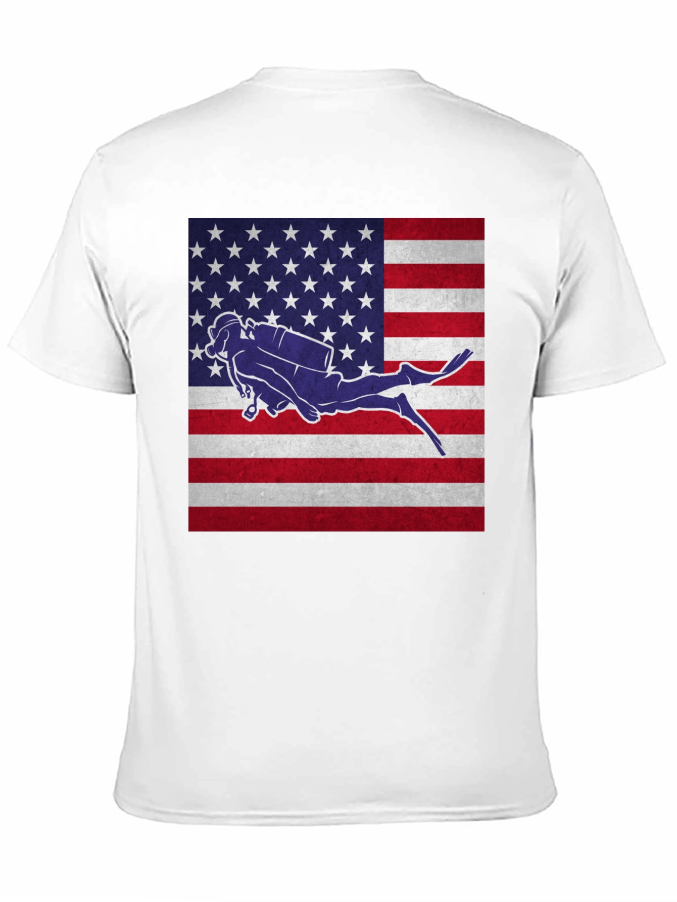 USA Flag Scuba Diver T-Shirt - Patriotic Dive Apparel - 11