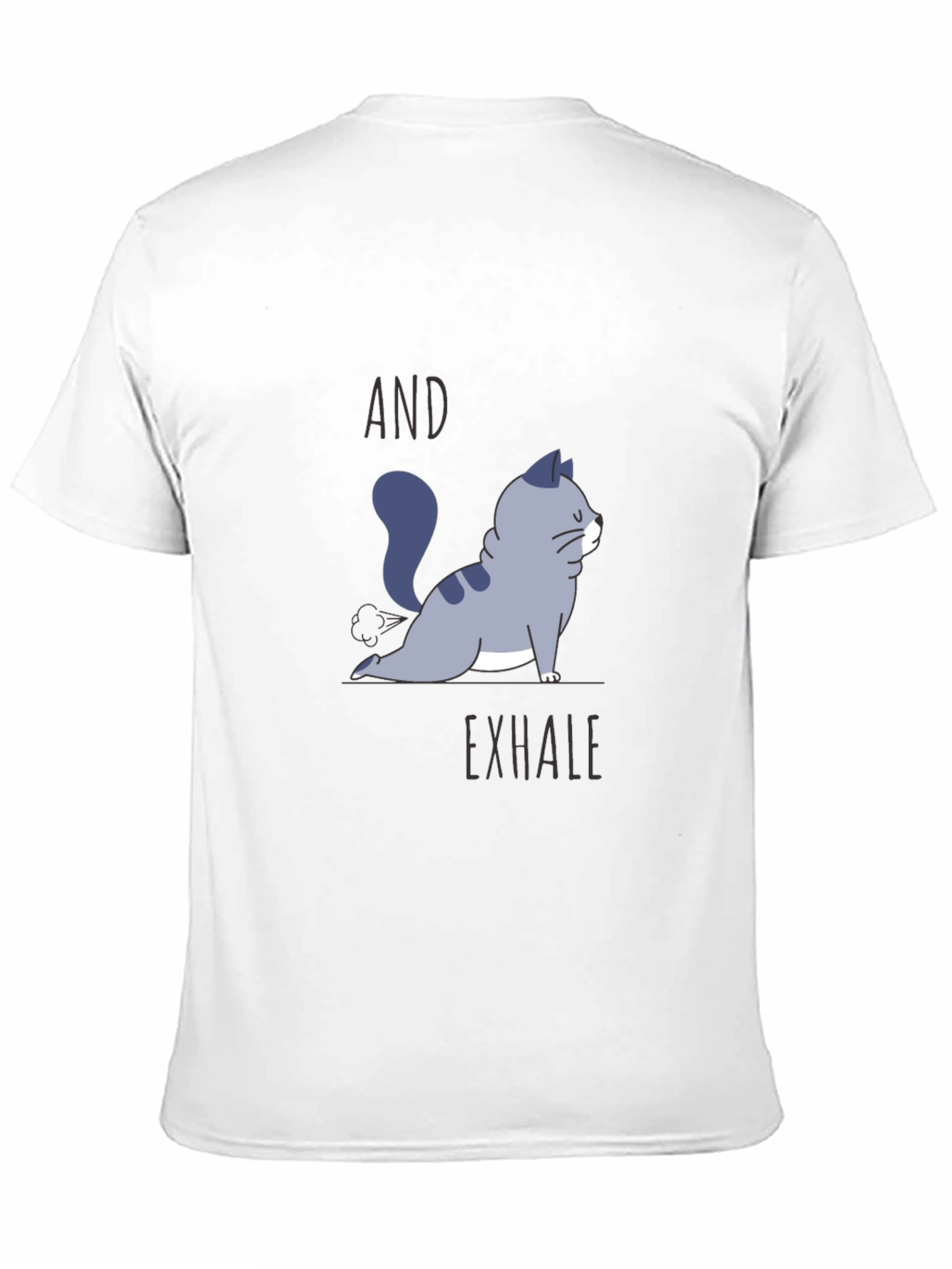 Black Yoga Cat T-Shirt - And Exhale Graphic Tee view 11