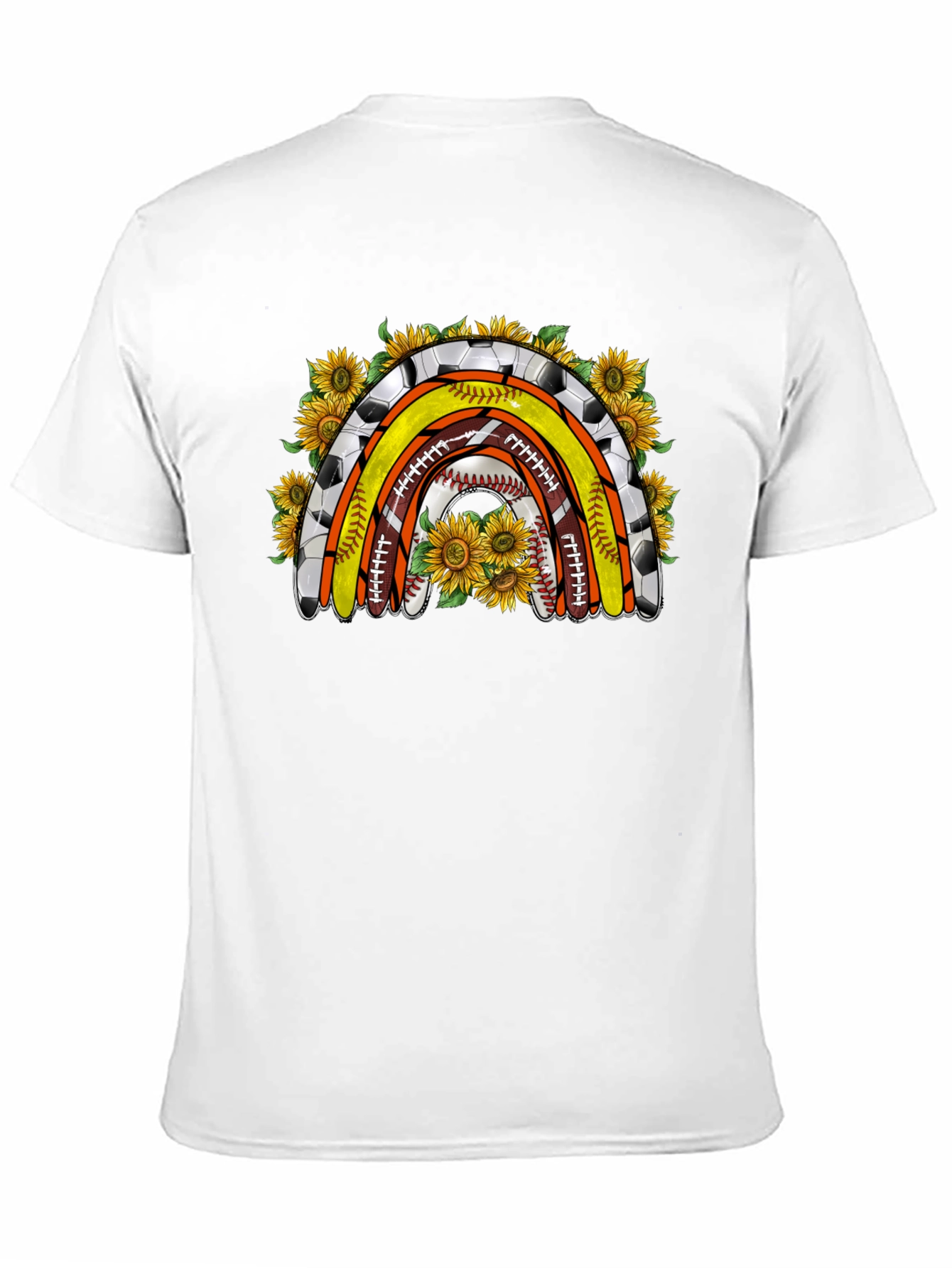 Black Sports Rainbow with Sunflowers T-Shirt view 11