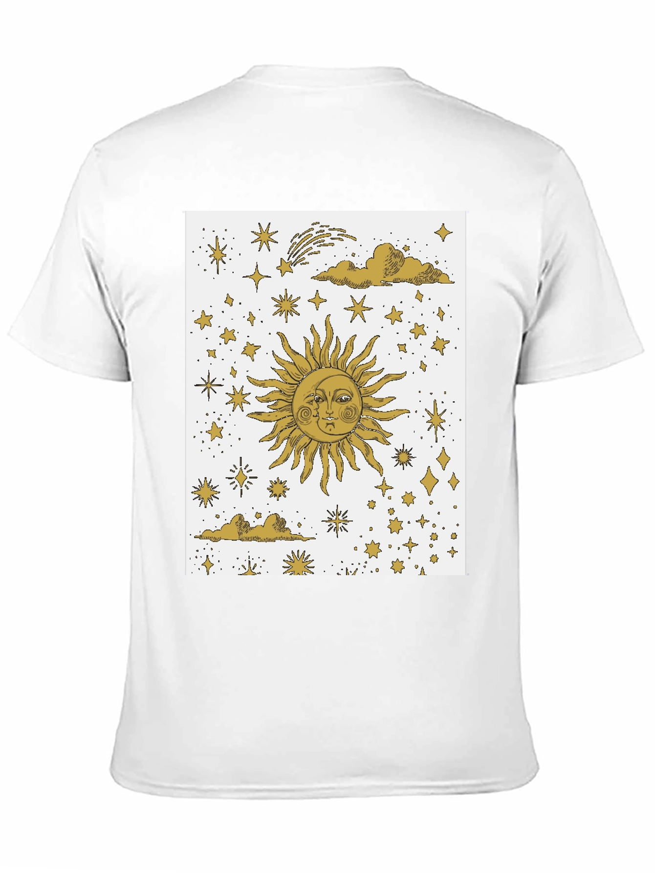 Black Celestial Sun & Moon Graphic Tee - Black Cotton Blend view 11