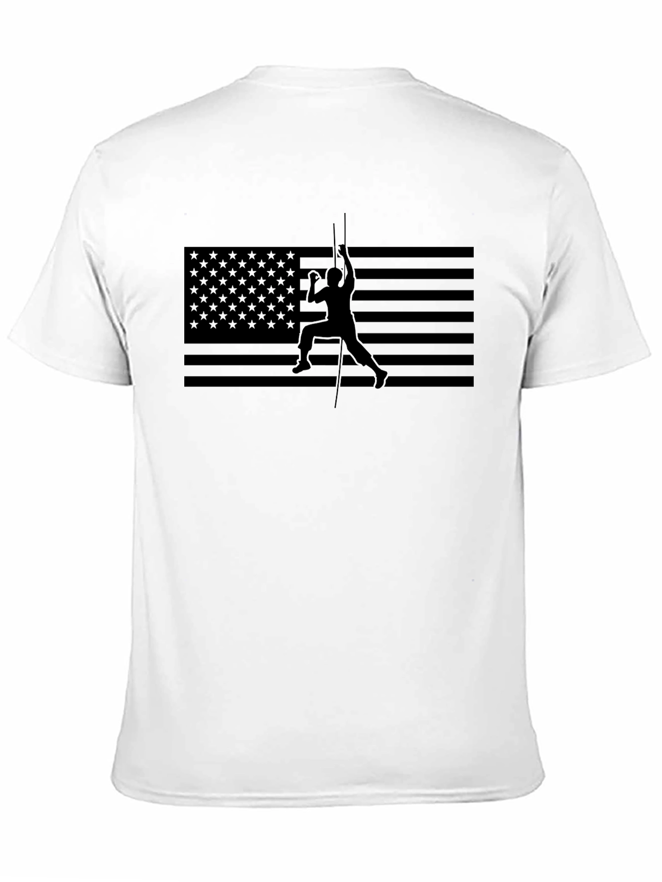 Black American Flag Lineman T-Shirt - Black view 11