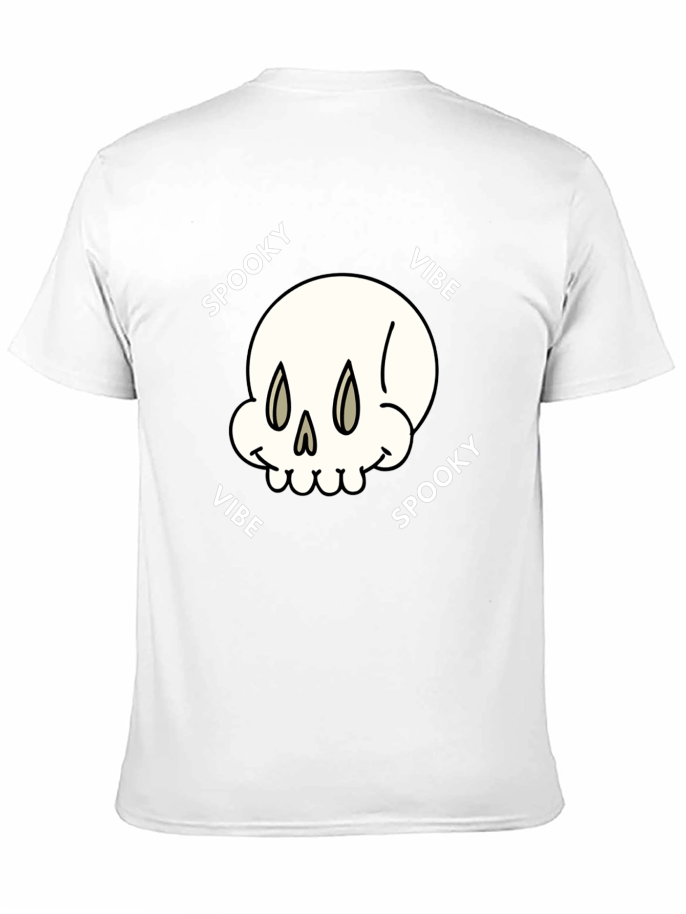 Black Spooky Vibe Graphic Tee - Skull Design view 11