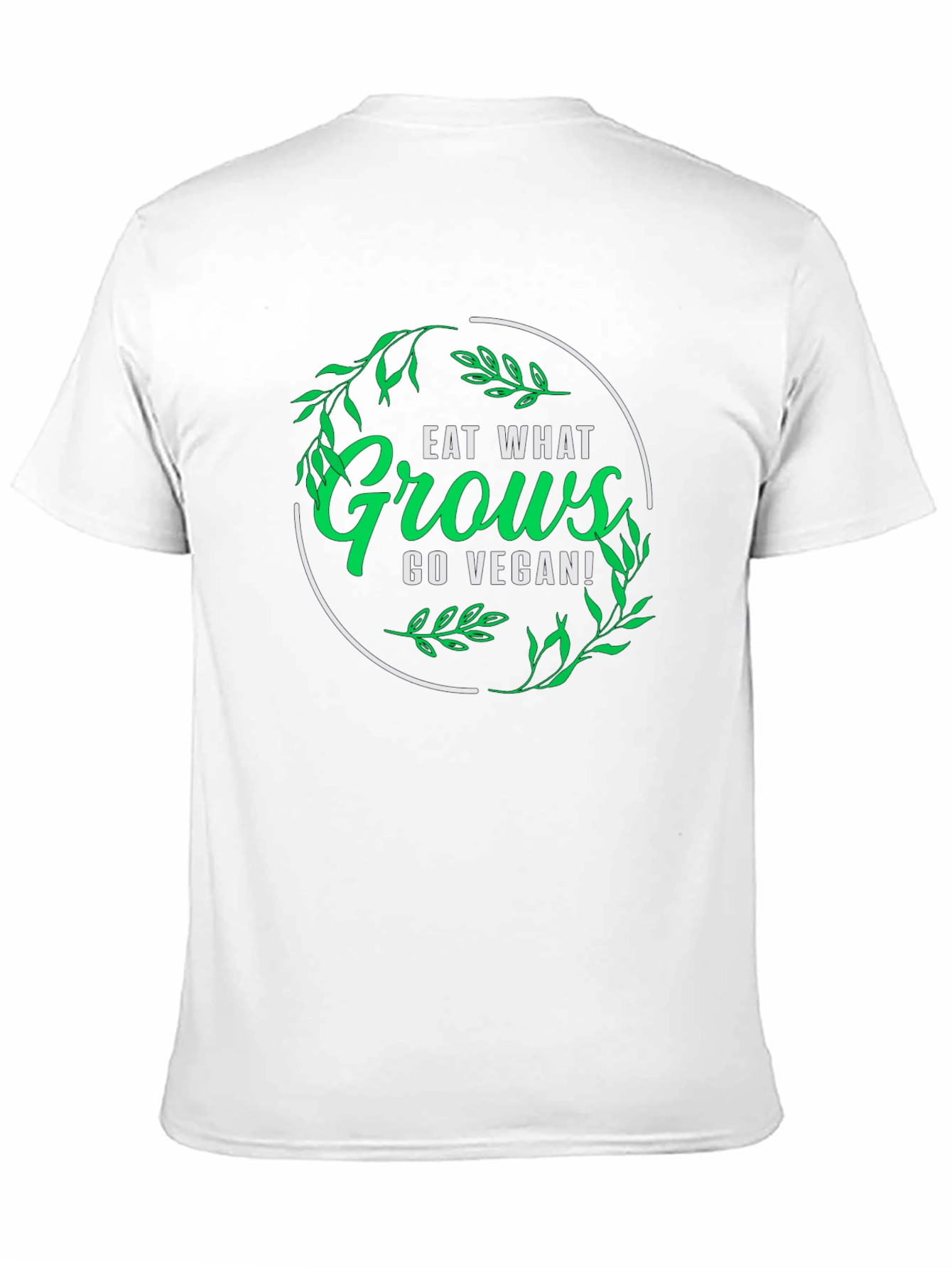Black Eat What Grows Go Vegan T-Shirt view 11