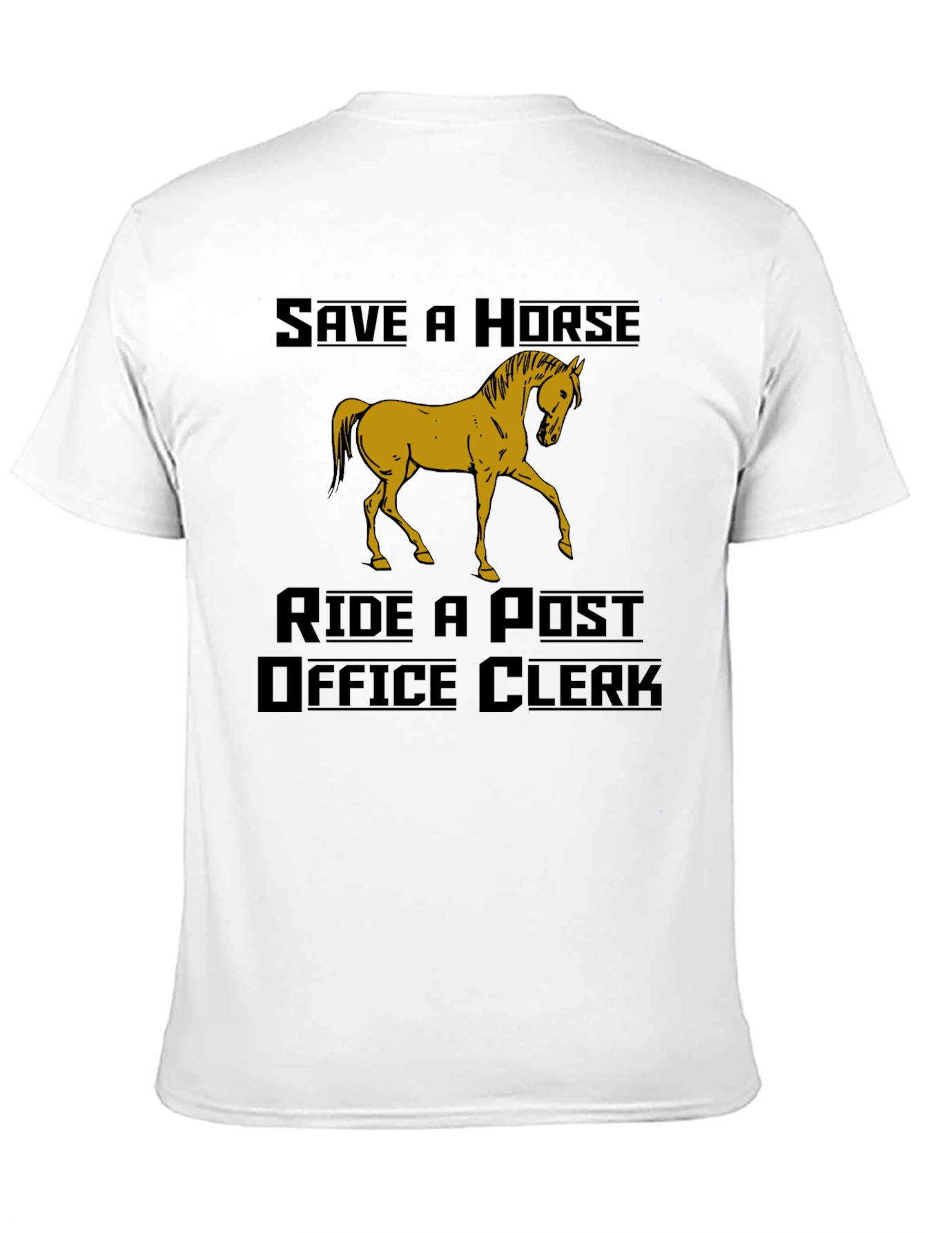 Black Save a Horse Ride a Post Office Clerk Graphic Tee view 11