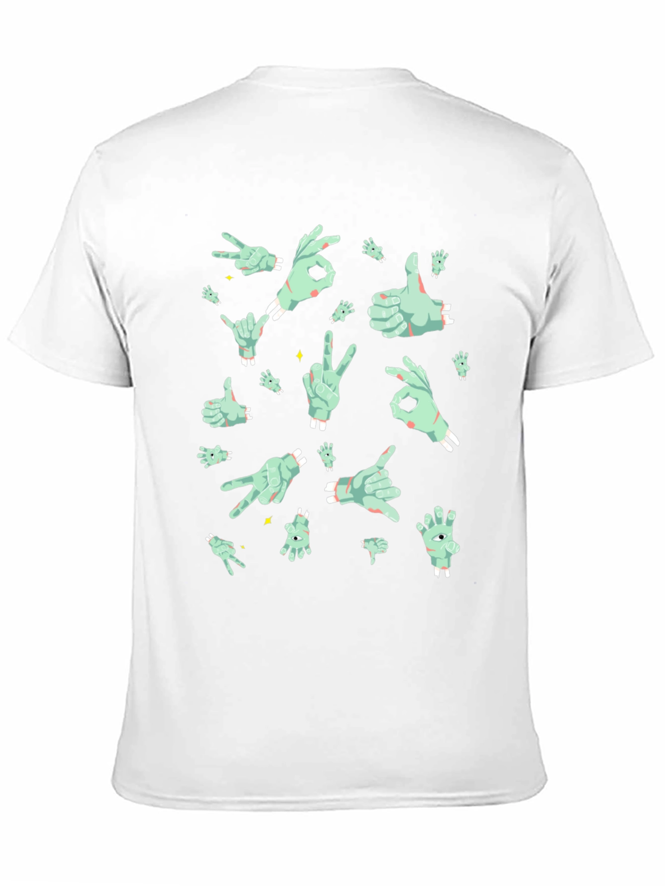 Black Zombie Hand Gesture T-Shirt - Cool Graphic Tee view 11