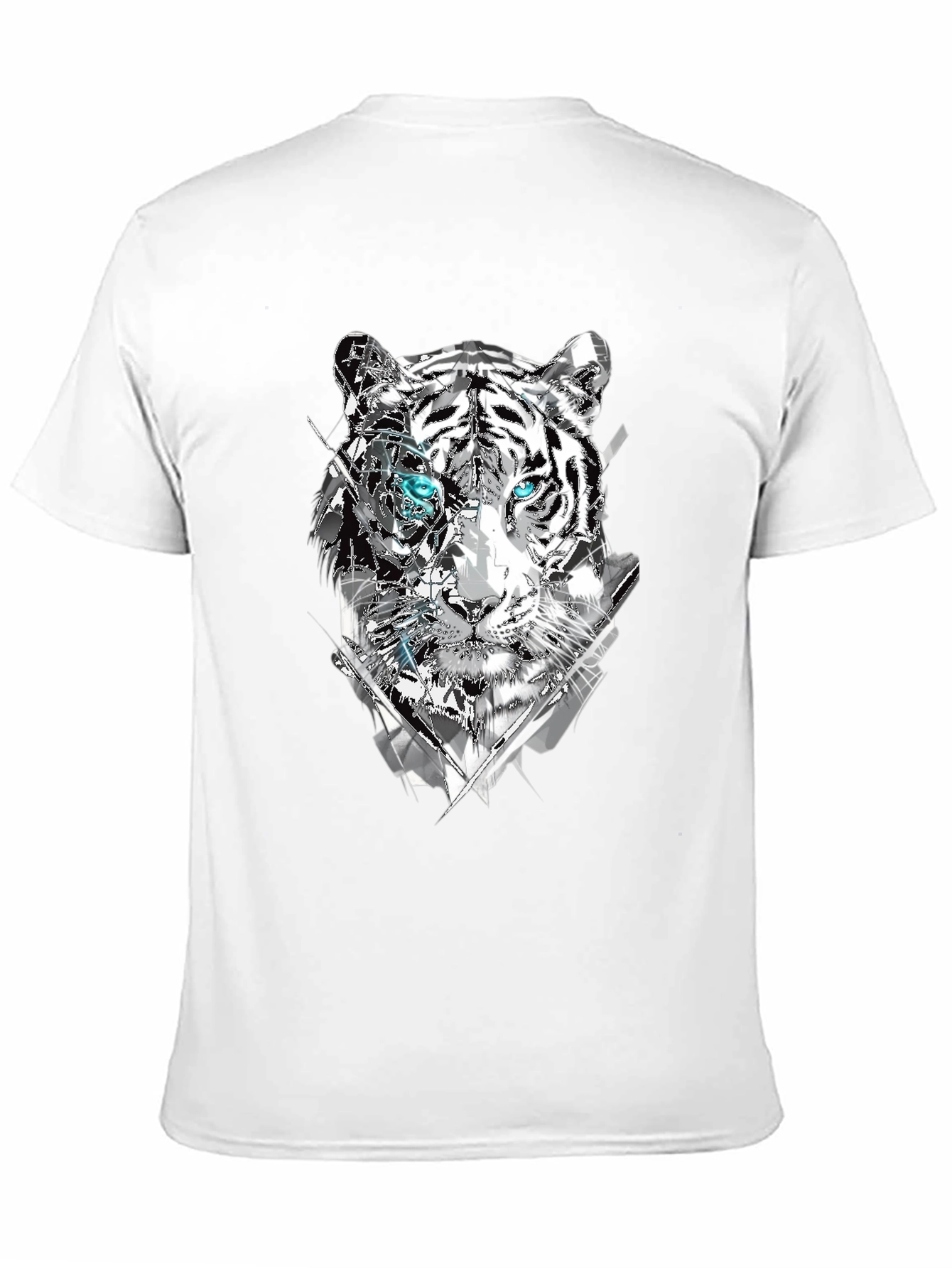 Black Abstract Tiger Graphic Print Tee - Men's Black T-Shirt view 11
