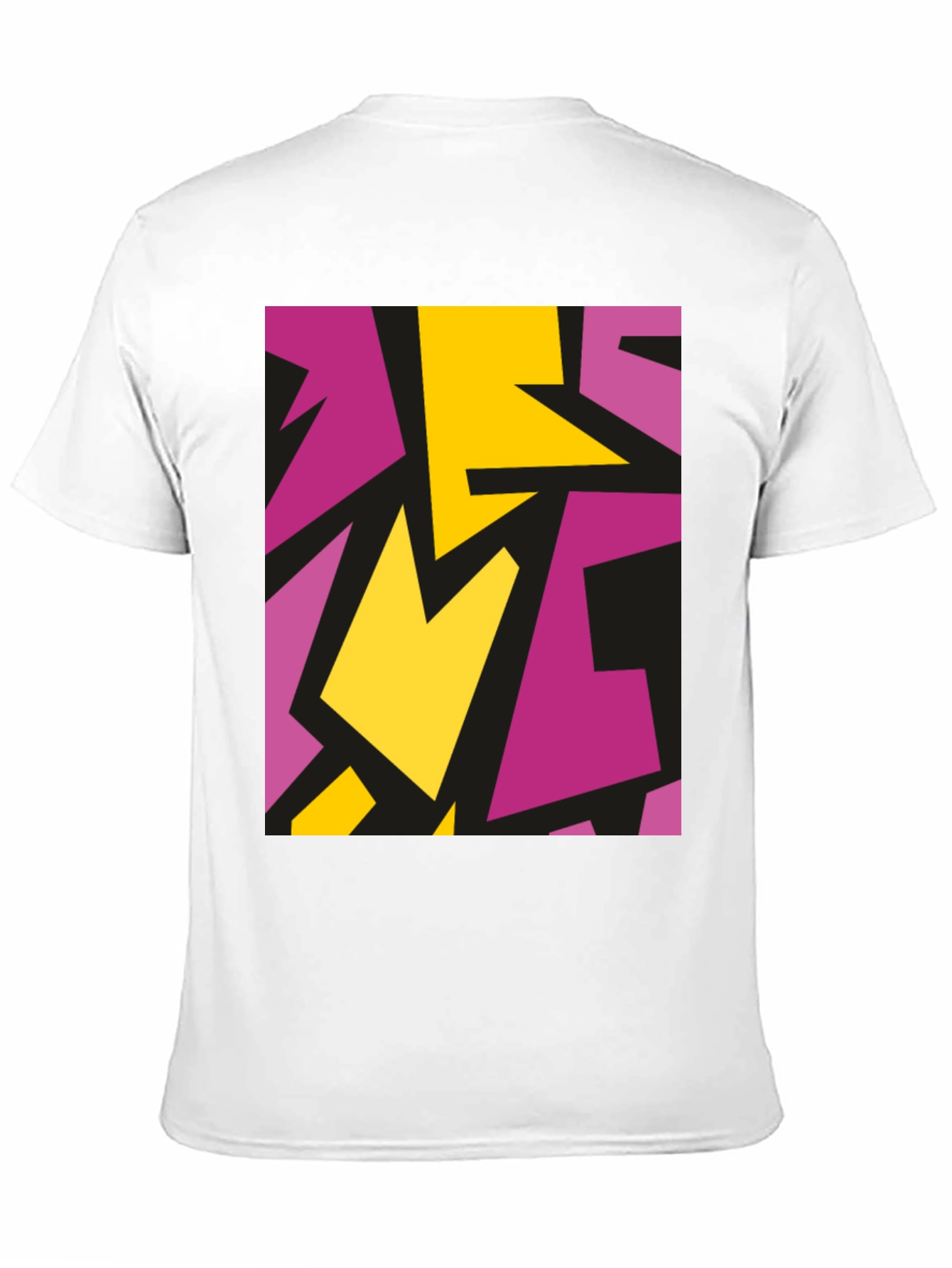 Black Abstract Geometric Design Black T-Shirt view 11