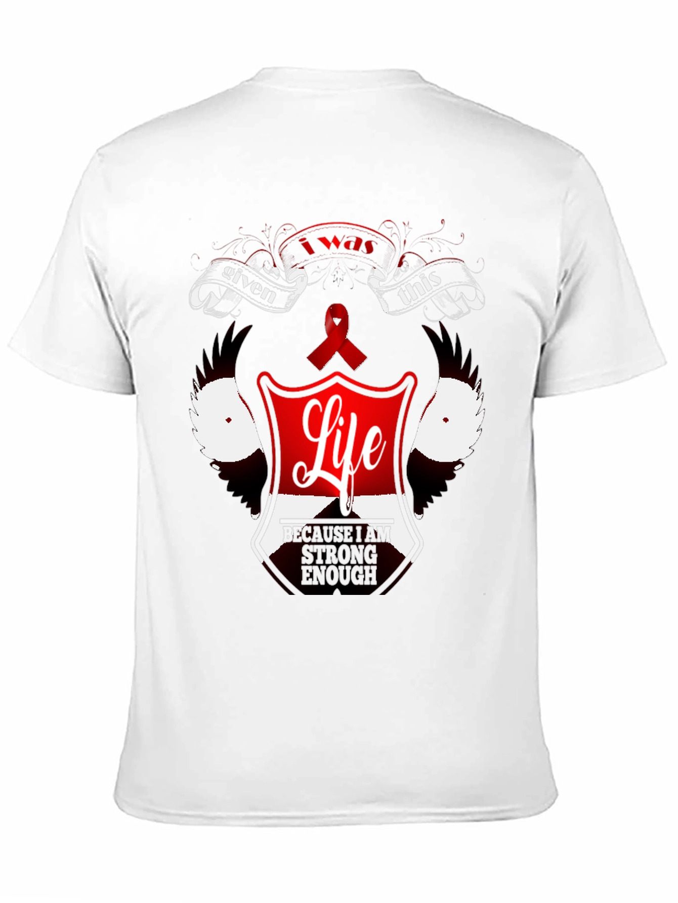 Black Inspirational "Life" Graphic Black T-Shirt view 11