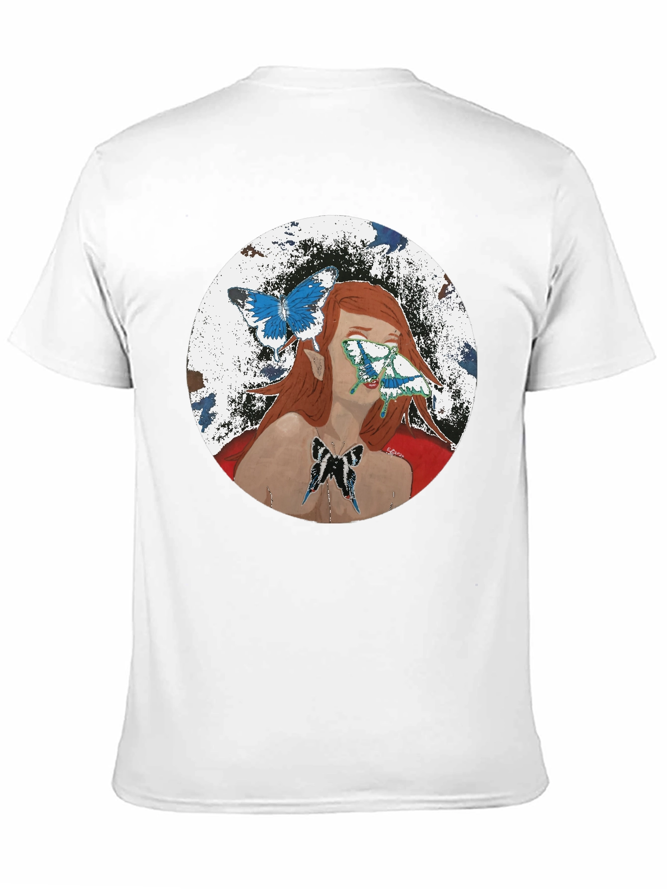 Black Butterfly Woman Graphic T-Shirt - Black view 11