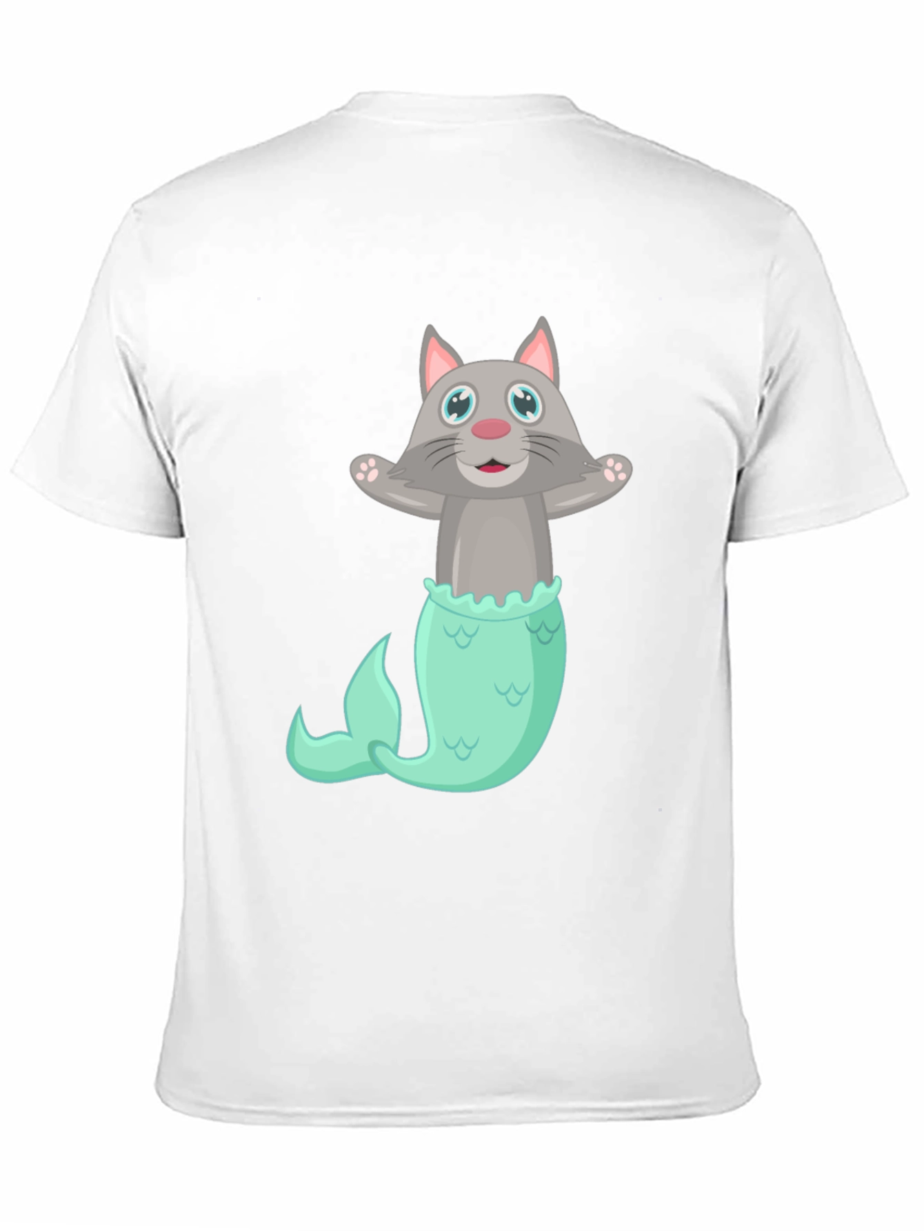 Black Cat Mermaid T-Shirt - Funny Graphic Tee view 11