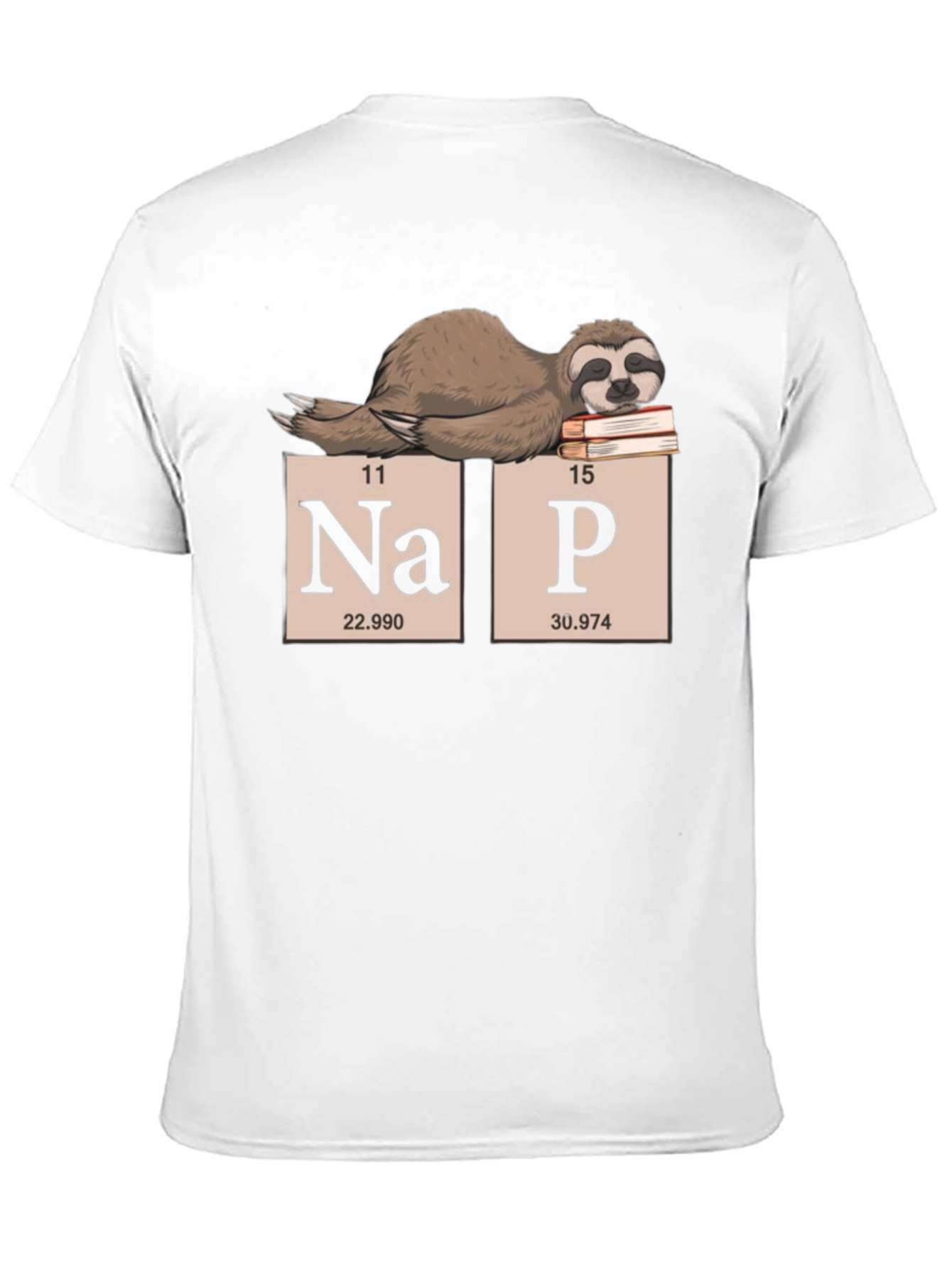 Black Nap Sloth Periodic Table T-Shirt - Chemistry Humor Tee view 11