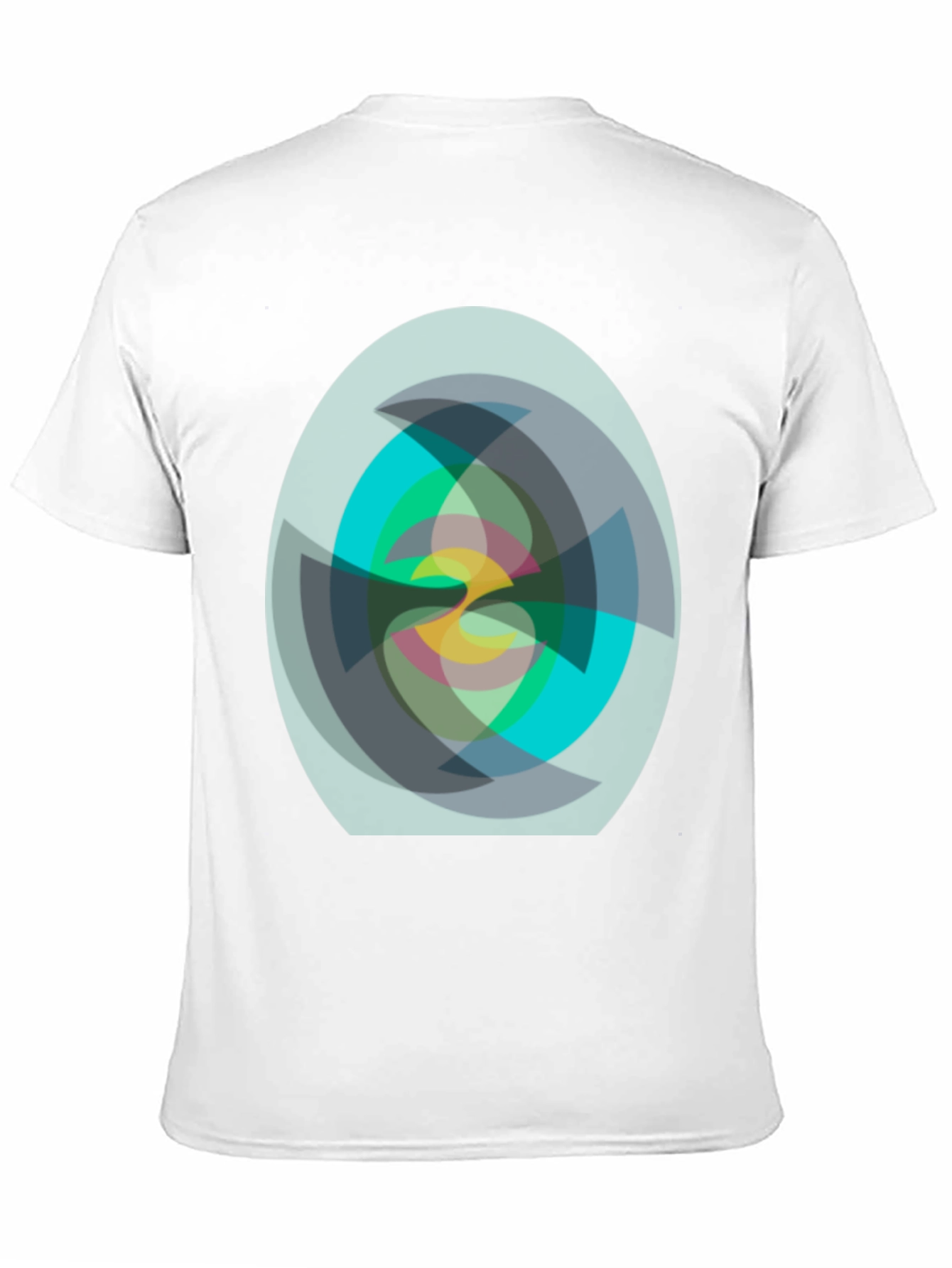 Black Abstract Geometric Print Black T-Shirt view 11