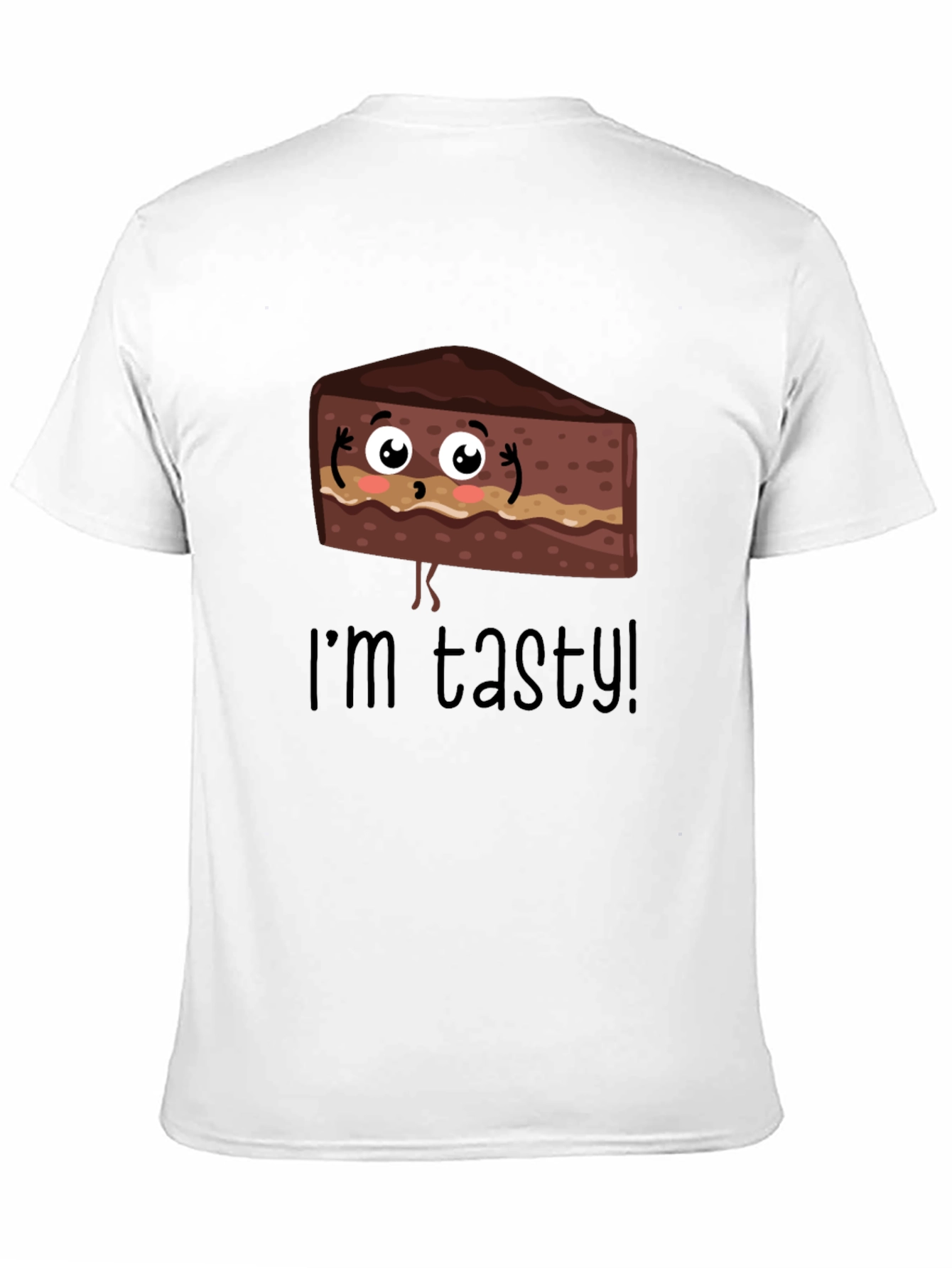 Black Tasty Cartoon Cake Graphic T-Shirt view 11