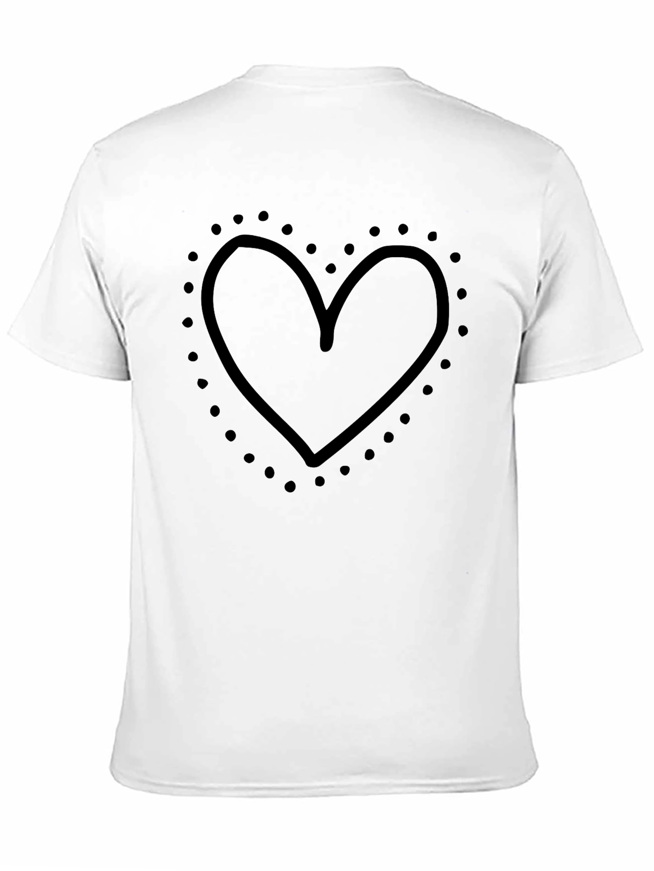 Black Heart Outline Graphic Black T-Shirt view 11