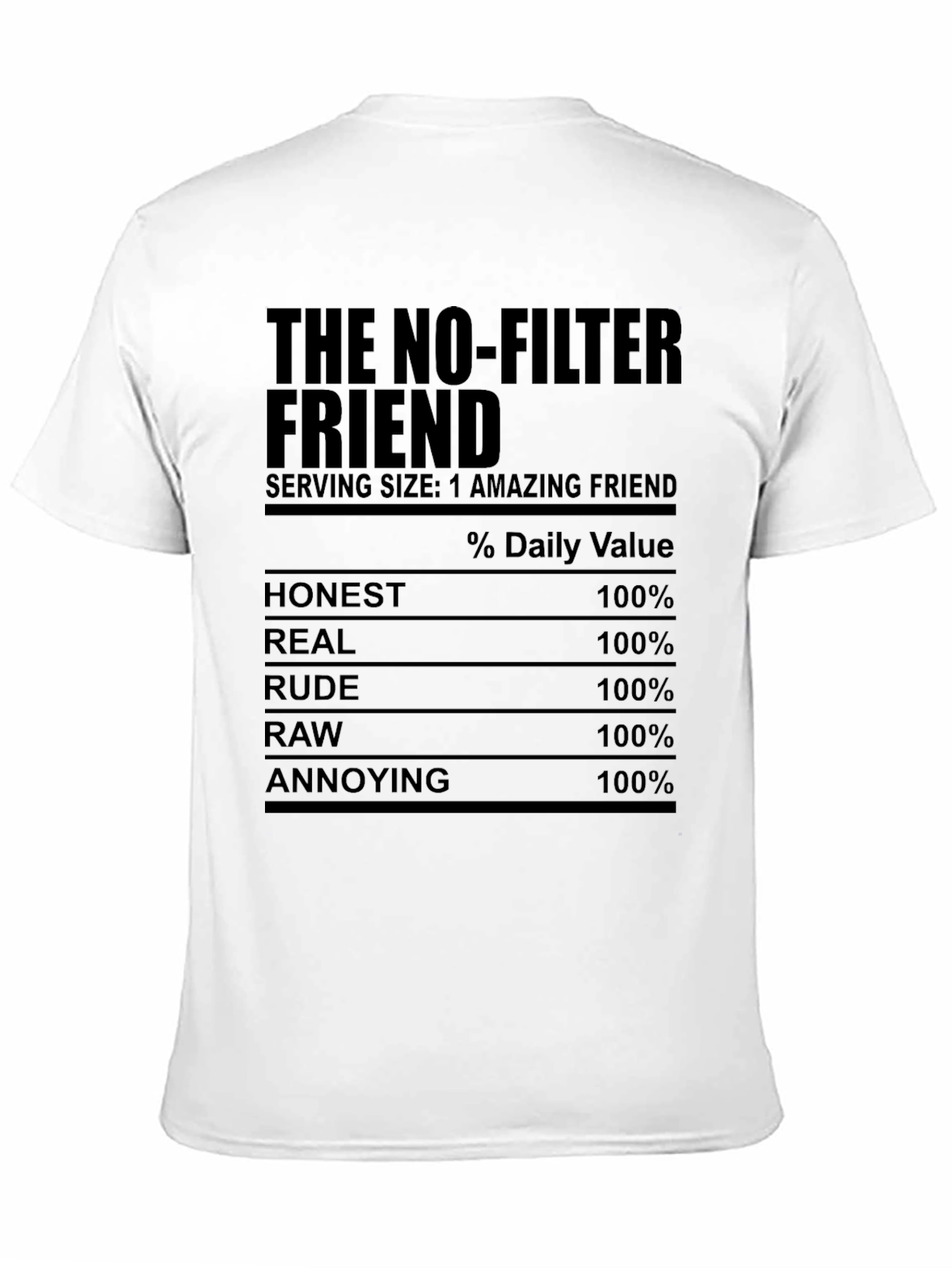 Black The No-Filter Friend Novelty Graphic T-Shirt view 11