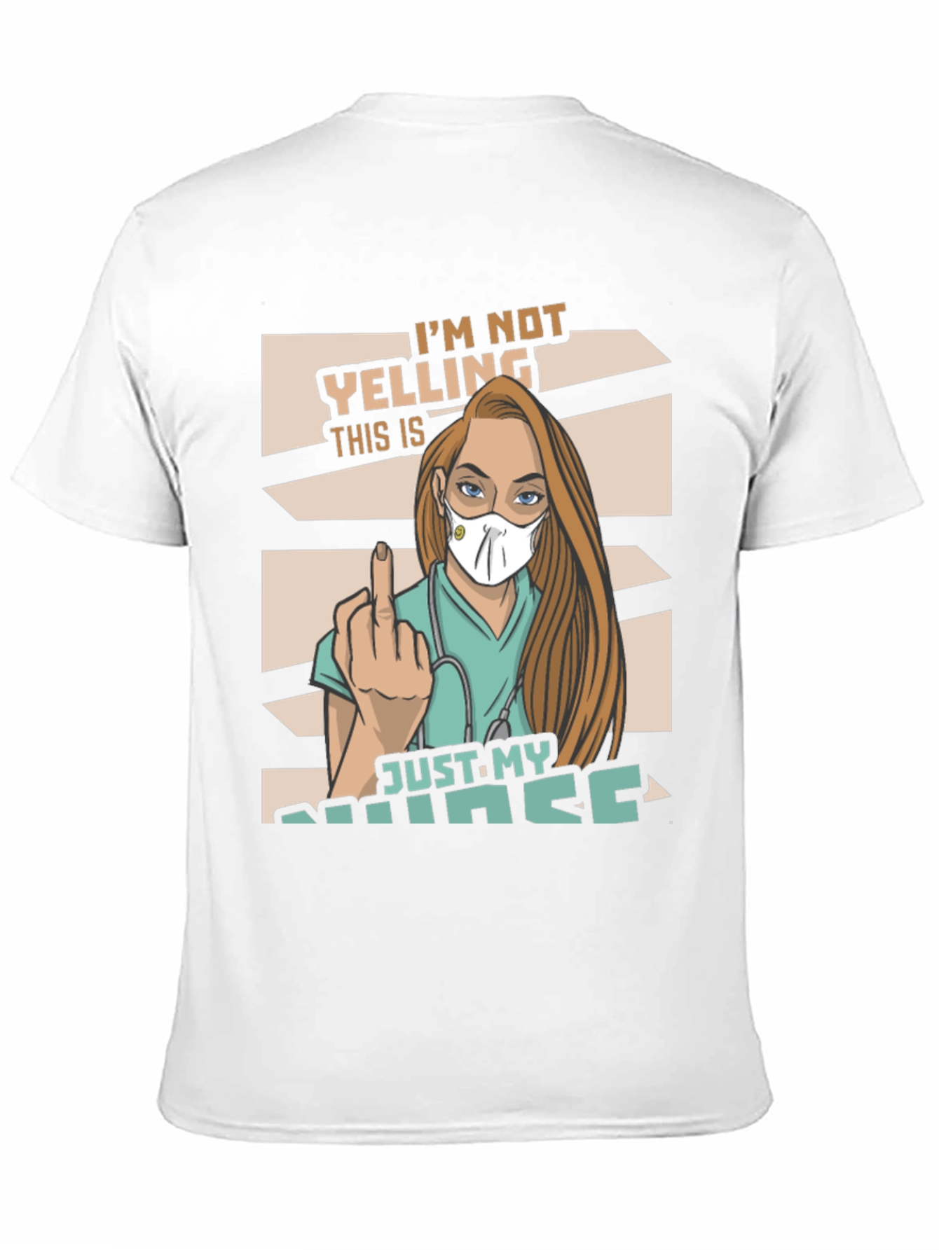 Black I'm Not Yelling Nurse Graphic T-Shirt view 11