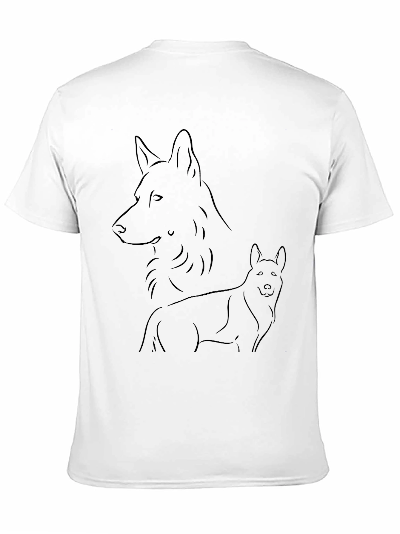 Black Dog Outline Black T-Shirt view 11