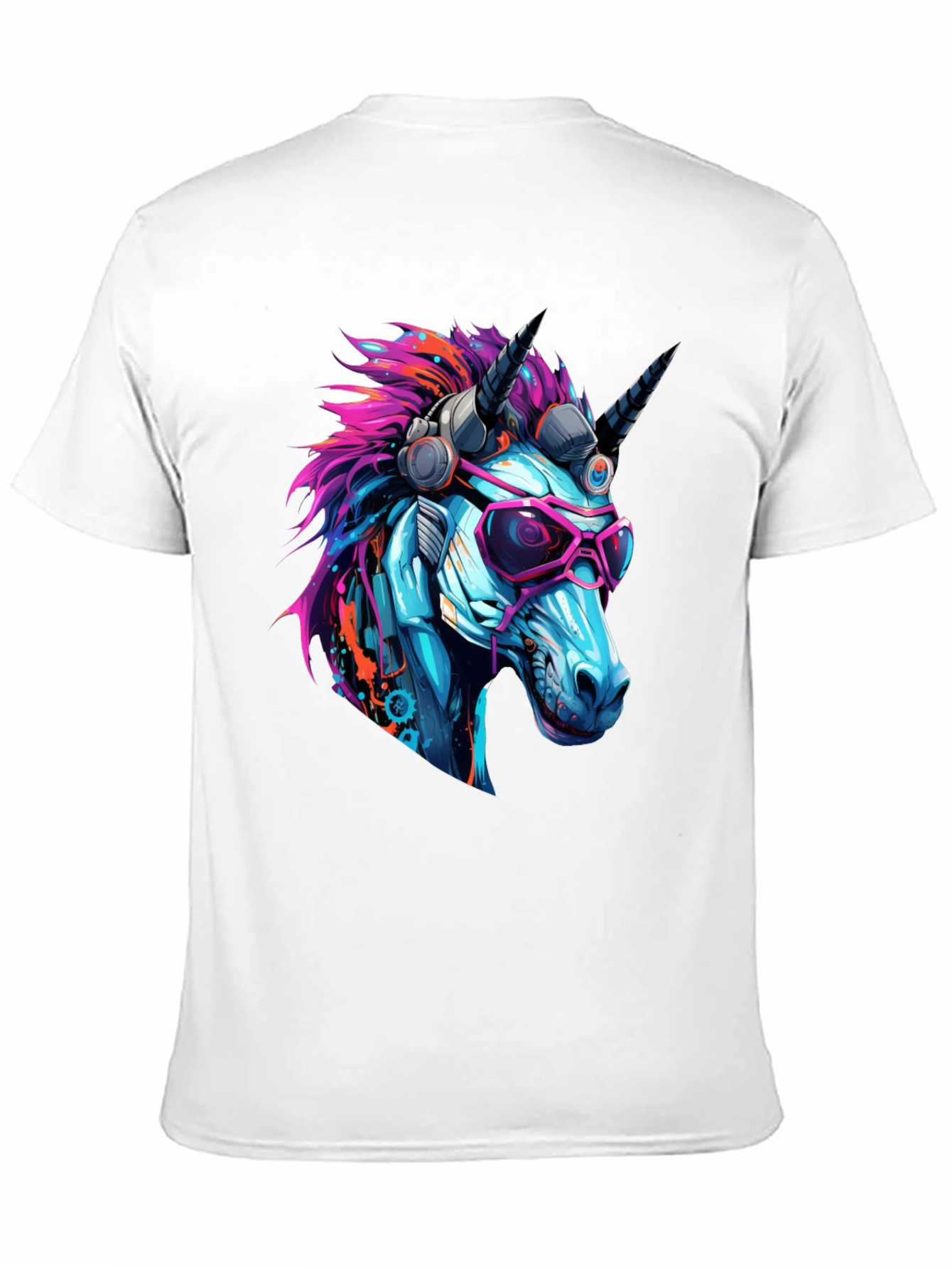 Black Cyberpunk Unicorn Graphic T-Shirt - Cool, Edgy Design view 11