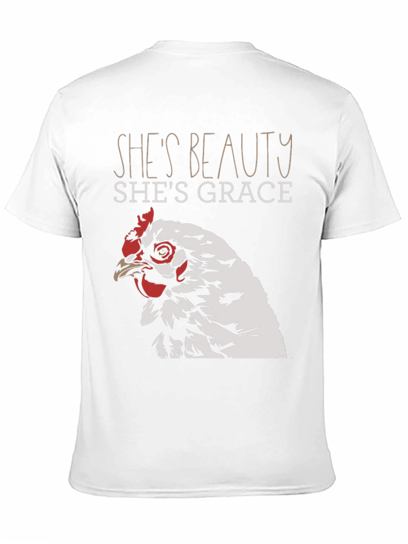 Black She's Beauty She's Grace Chicken Graphic T-Shirt view 11