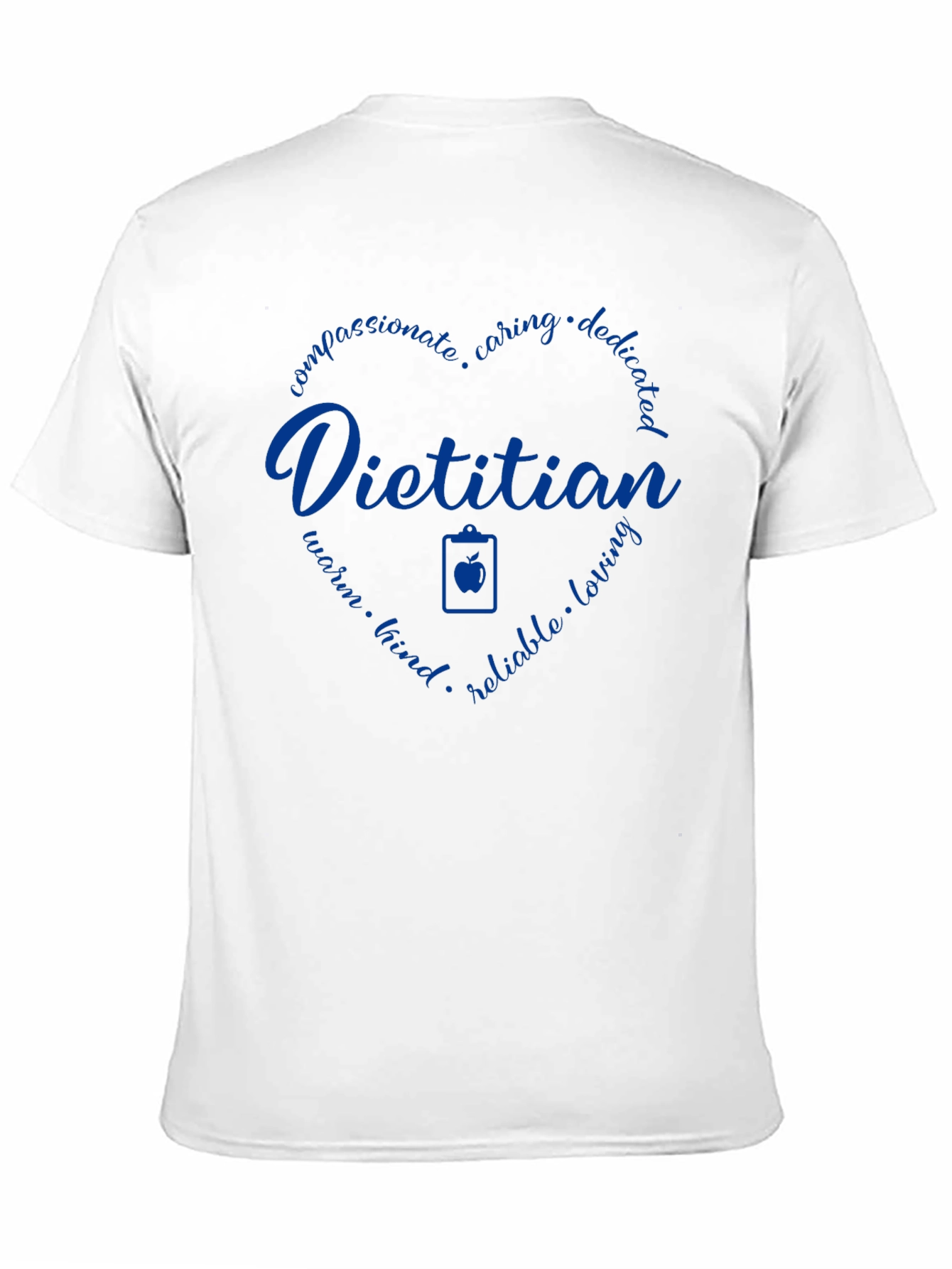 Black Dietitian Heart Graphic T-Shirt - Caring Nutritionist Tee view 11