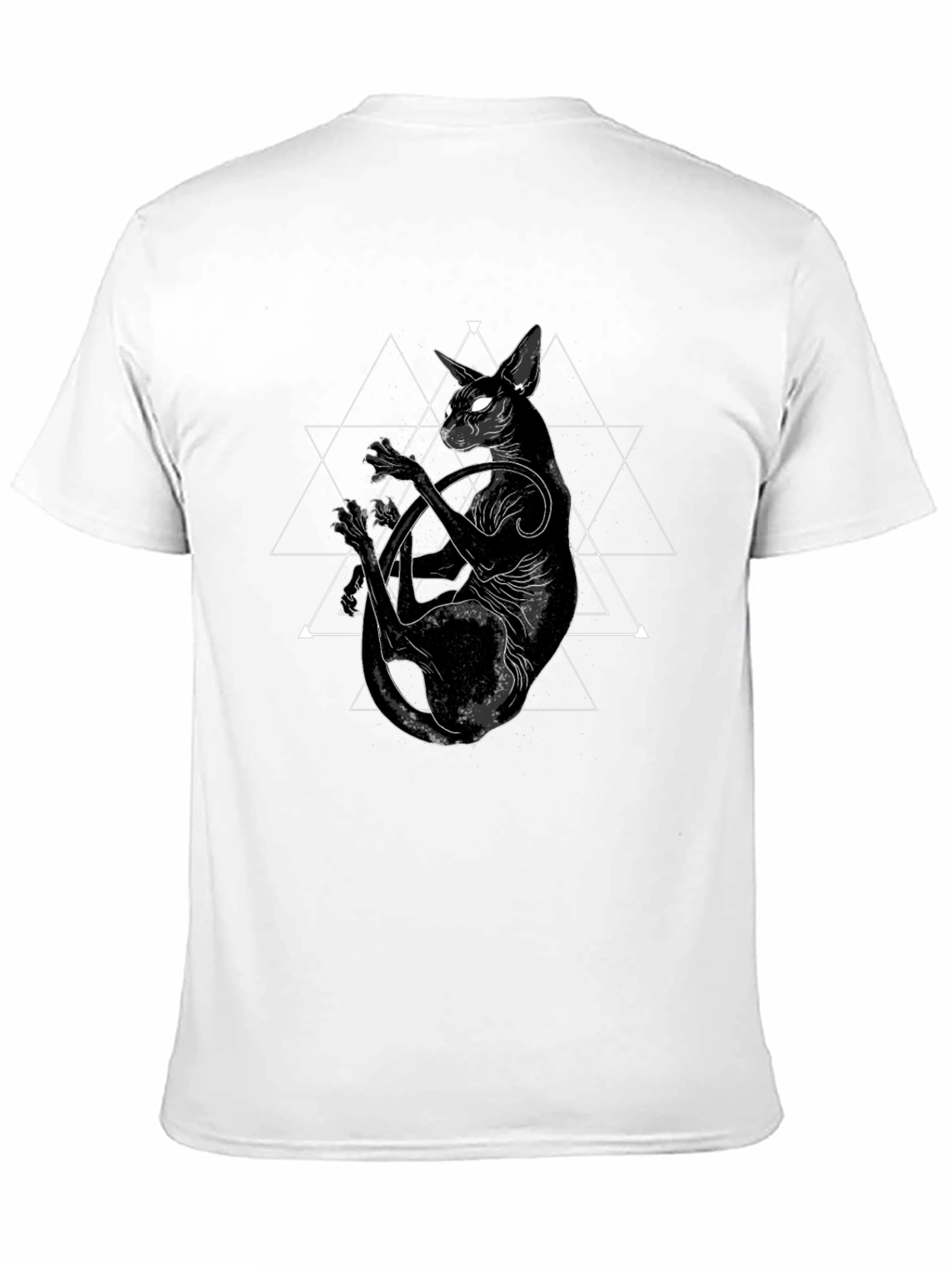 Black Mystic Cat Graphic Tee - Black Cotton Blend view 11