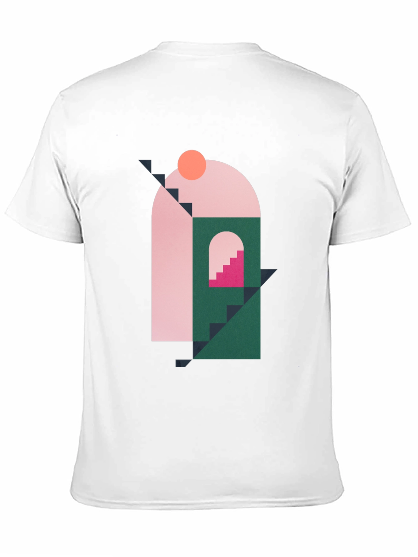 Black Geometric Shape Graphic Black T-Shirt view 11