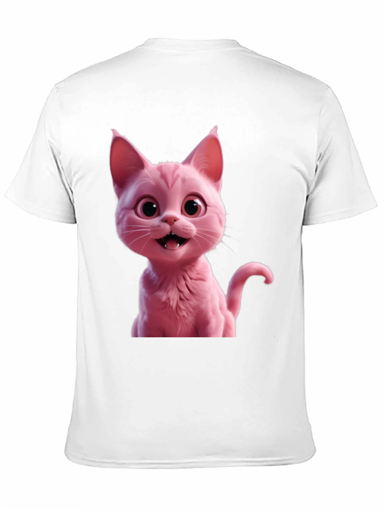 Black Pink Cat Graphic Tee - Black Unisex T-Shirt view 11