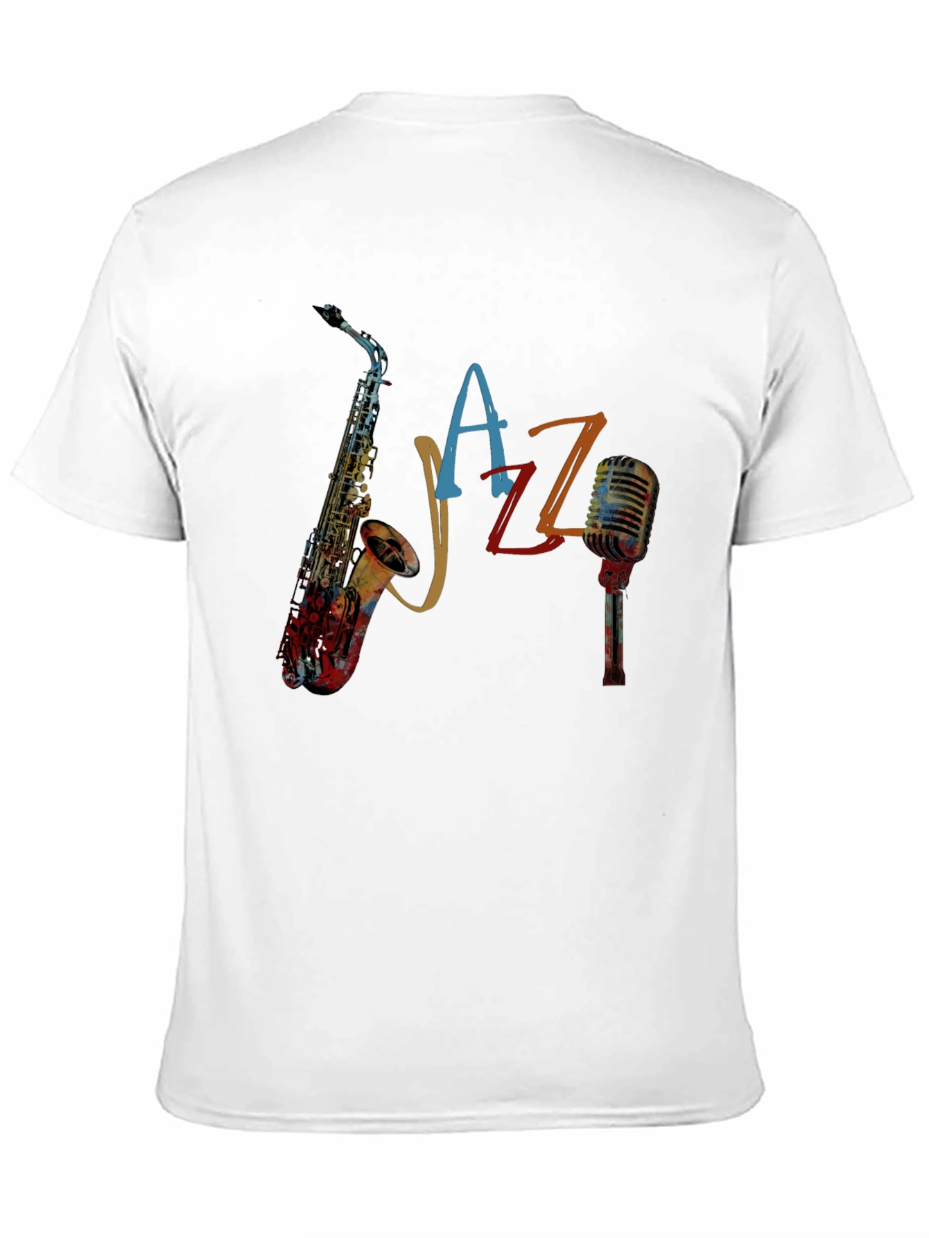 Black Jazz Saxophone Graphic Tee - Cool Music Lover Shirt view 11