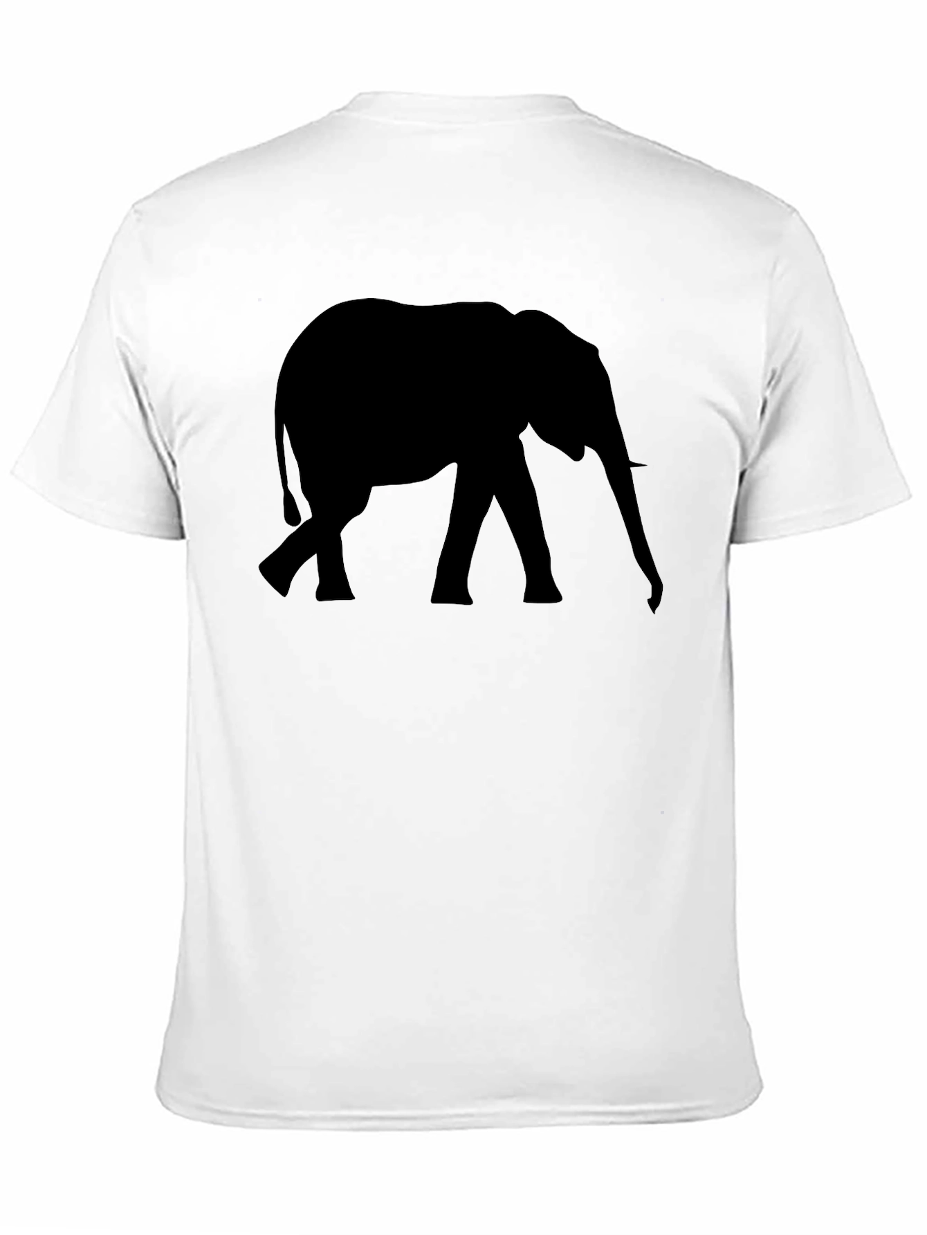 Black Elephant Silhouette Black T-Shirt view 11