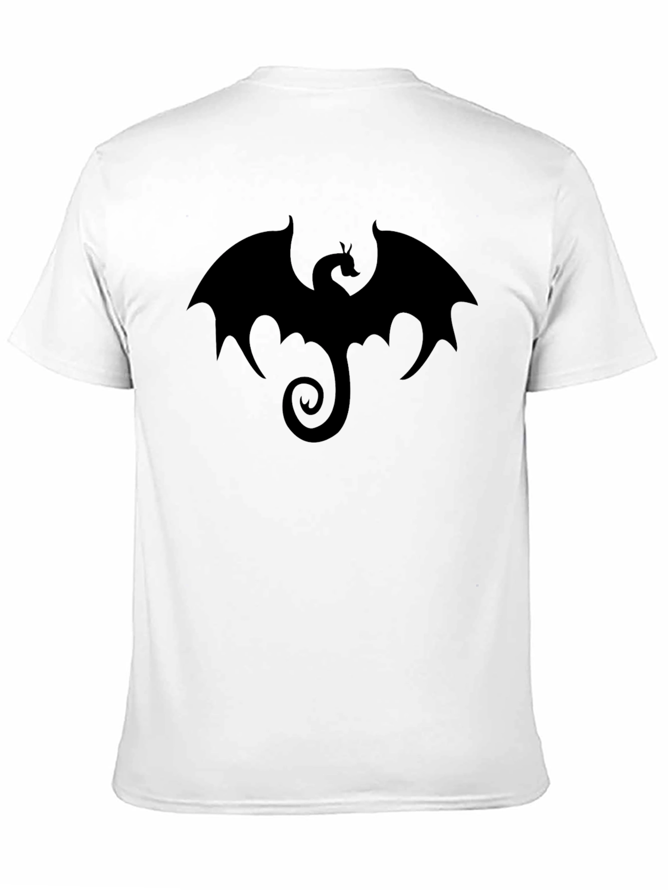 Black Men's Black Dragon Graphic T-Shirt view 11